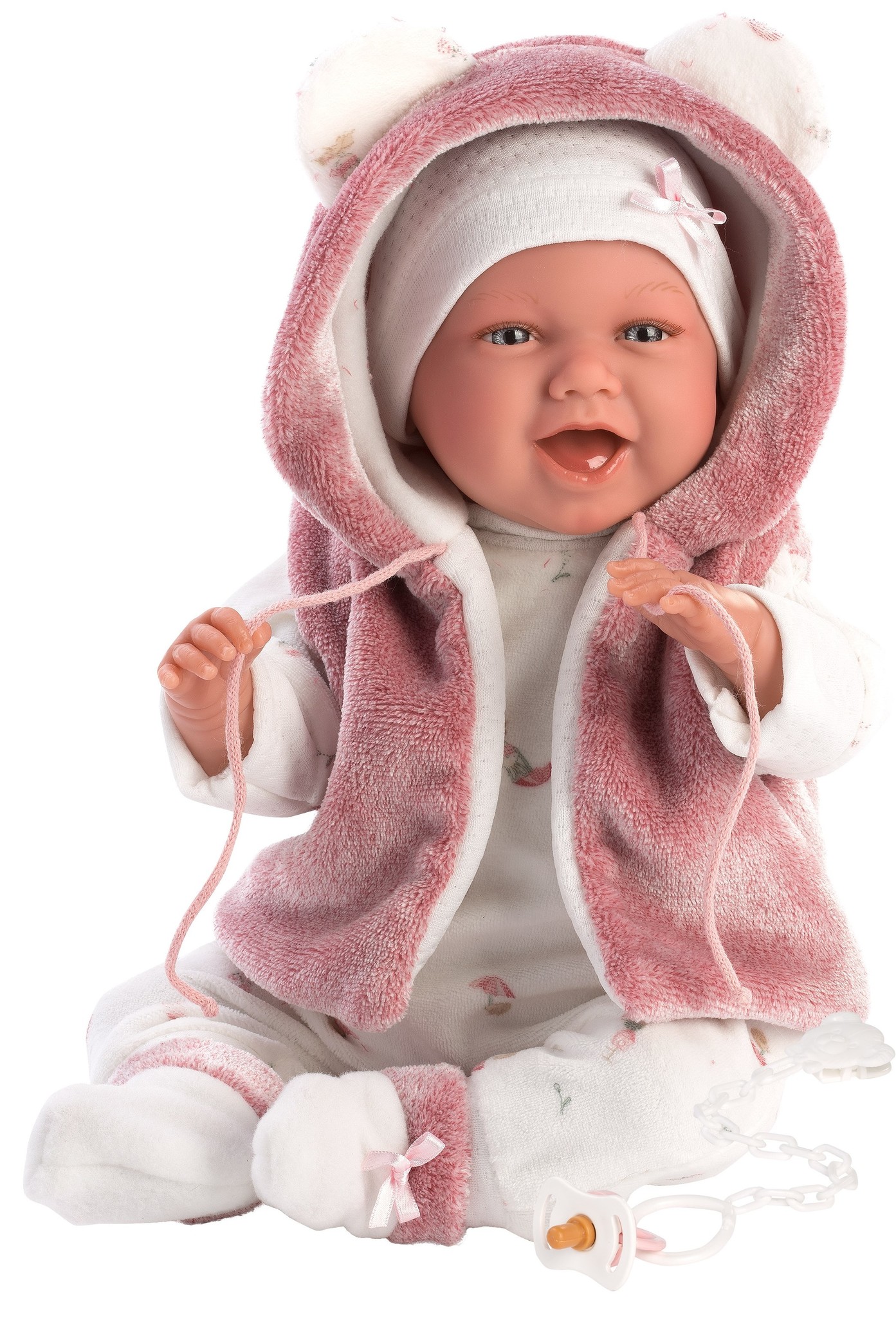 echte speelpop met baby geluiden | Mimi Smiles Pink | 42 cm