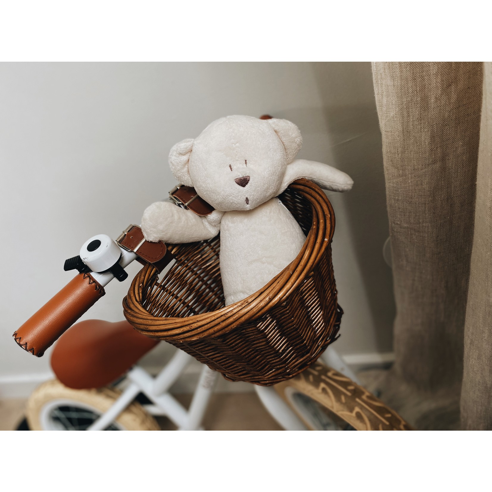 Moonie The Humming Bear Cream | 28 cm | Hartslag en ruis knuffel met huilsensor en licht