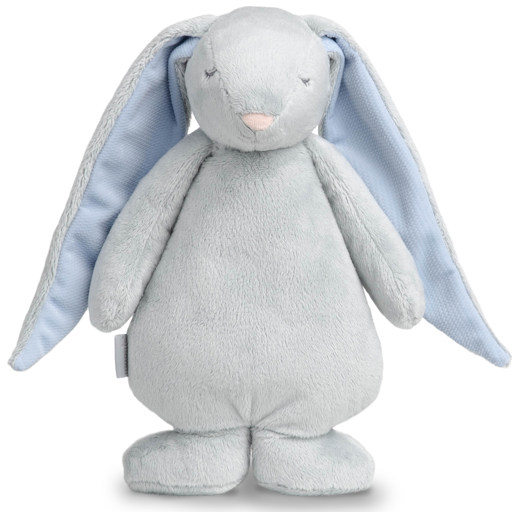Moonie The Humming Friend Sky Konijn met blauwe oren | 28 cm | Hartslag en ruis knuffel met huilsensor en licht afbeelding