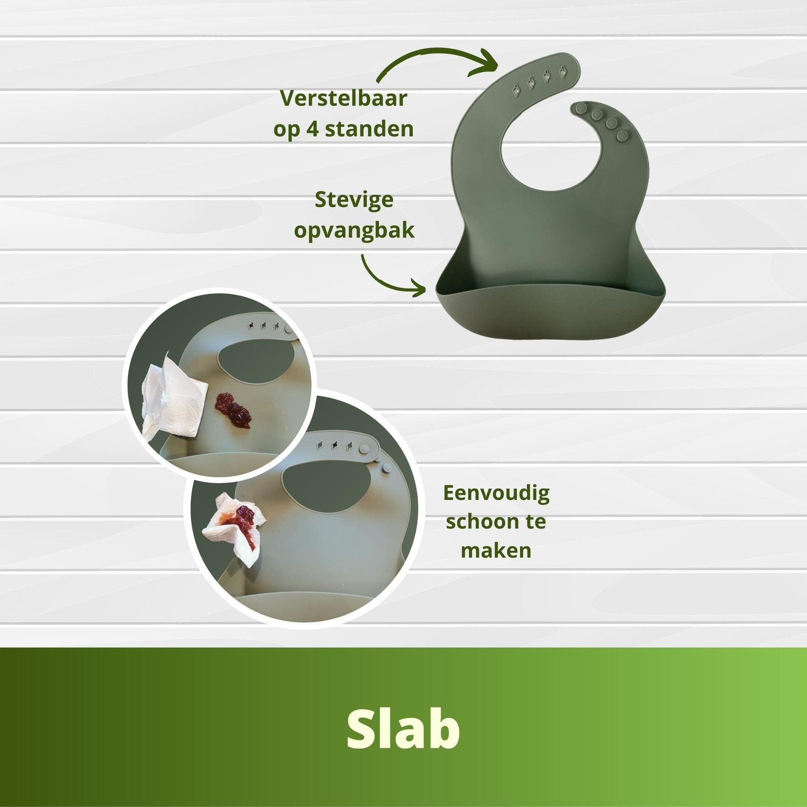 Ik Ben Zo Mooi Onbreekbaar Siliconen Kinderservies met Zuignap Bordje voor Baby en Kind - Set van 6 stuks - Sage Groen