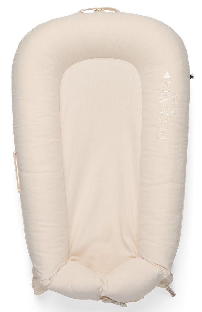 DockAtot Deluxe+ Dock Zand Beige Chambray 2023 - babynestje - ademend materiaal - 0 tot 8 maanden afbeelding