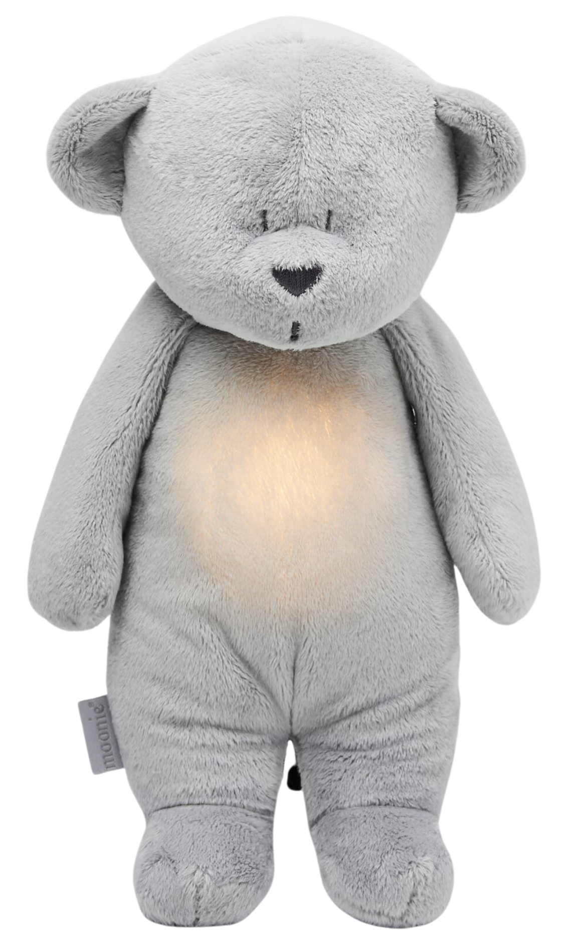 Moonie The Humming Bear Zilver | 28 cm | Hartslag en ruis knuffel met huilsensor en licht afbeelding
