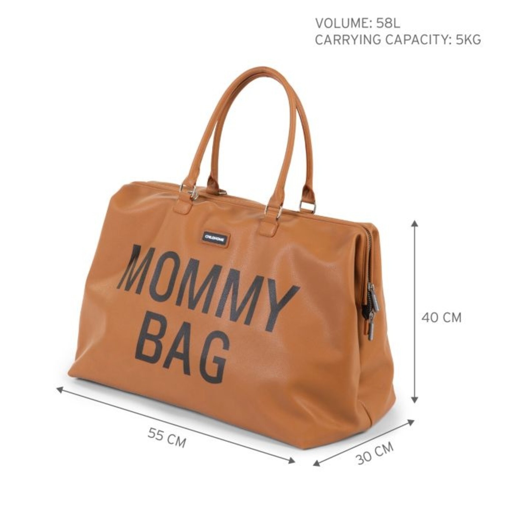 Childhome Mommy Bag Grote Luiertas Verzorgingstas  | Weekendtas | Lederlook bruin