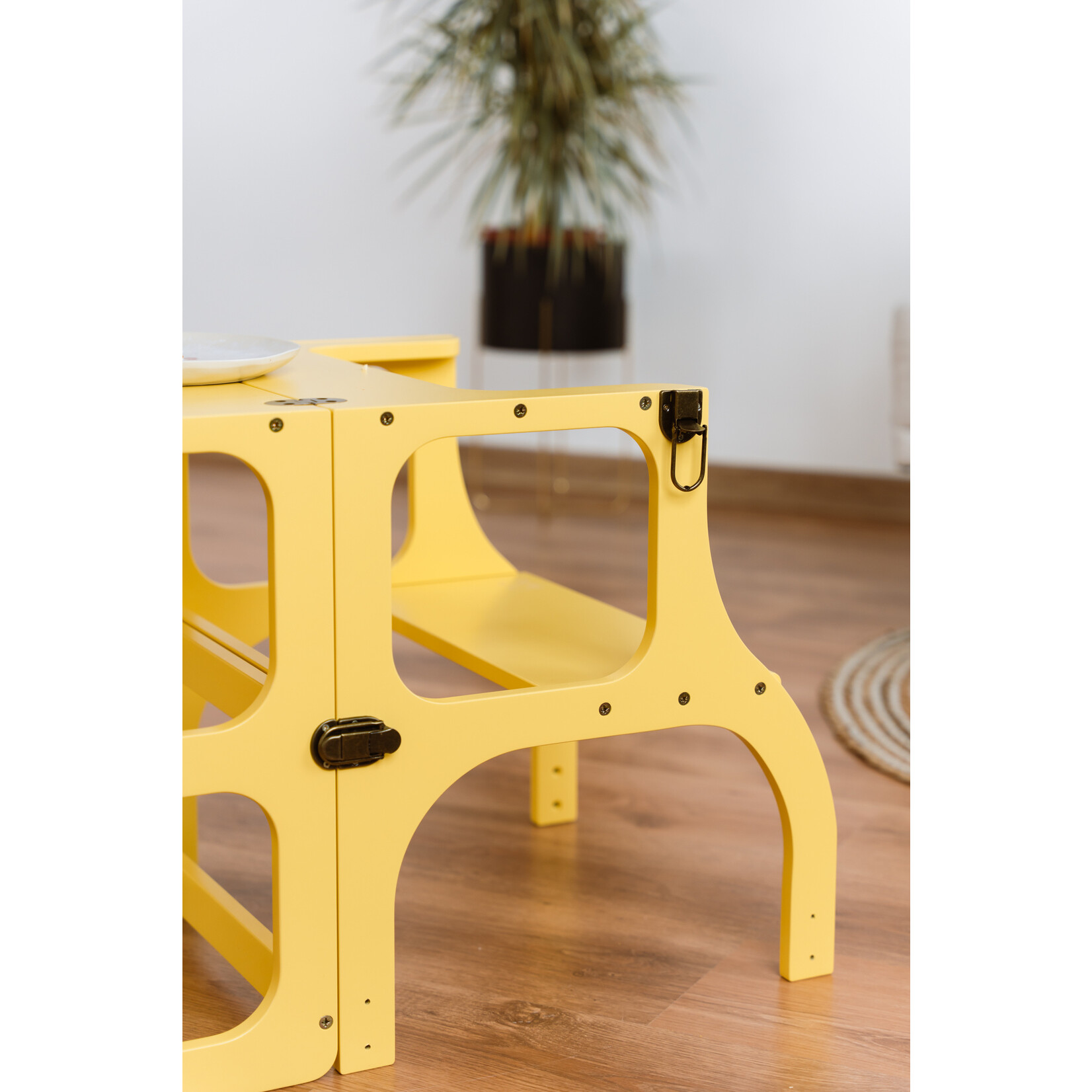 Ette Tete Leertoren Step'n Sit | Inklapbaar tot tafel en stoel | Limited Edition | Geel met met messing