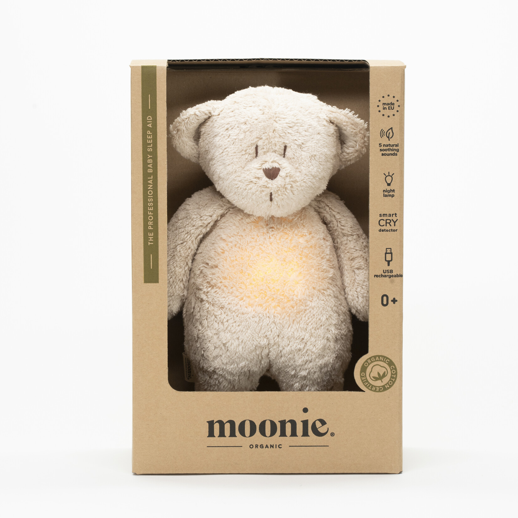 Moonie Slaapknuffel Humming Bear Sand Natur - Moonie Organic