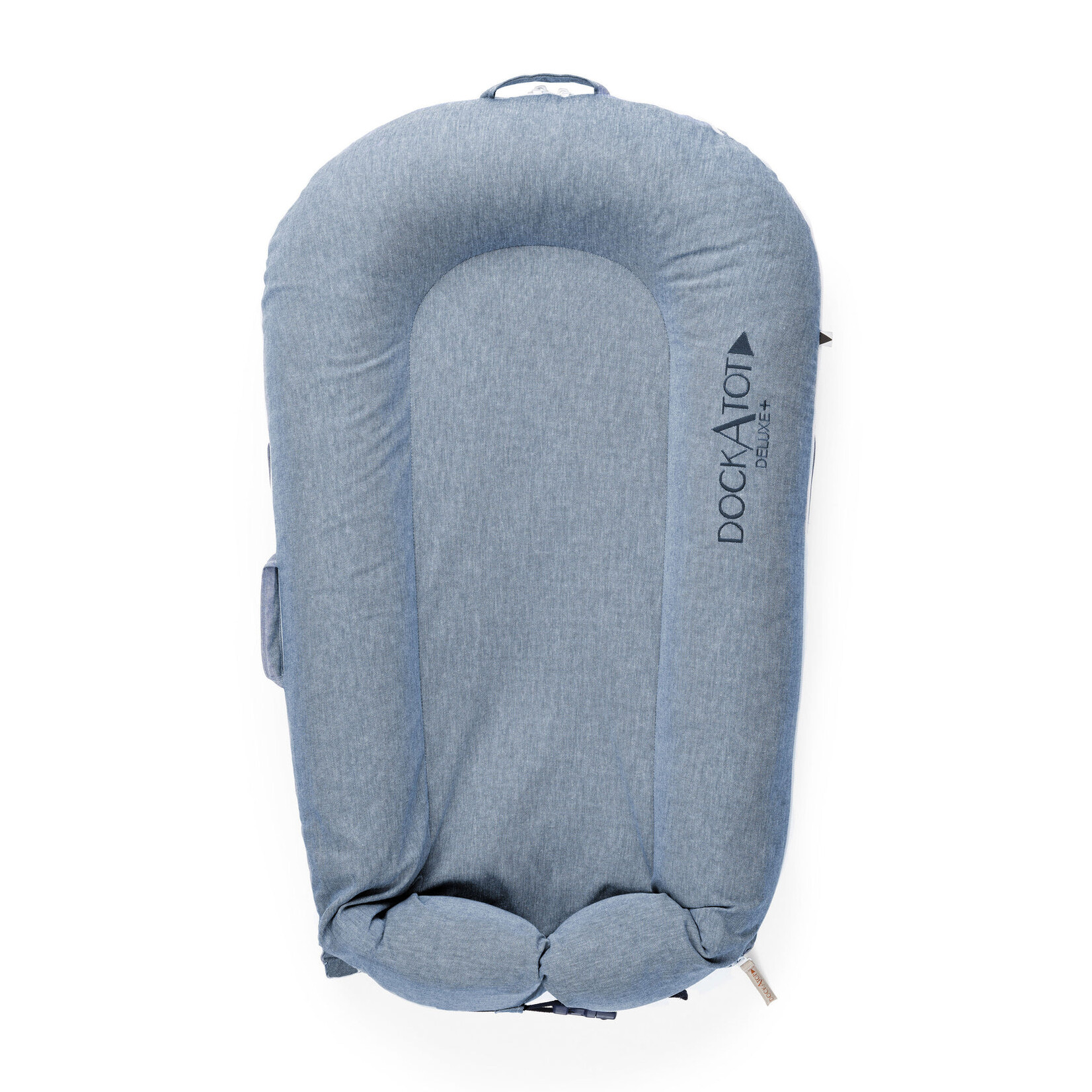 DockAtot Sleepyhead Deluxe+ Indigo Chambray - babynestje - ademend materiaal - 0 tot 8 maanden