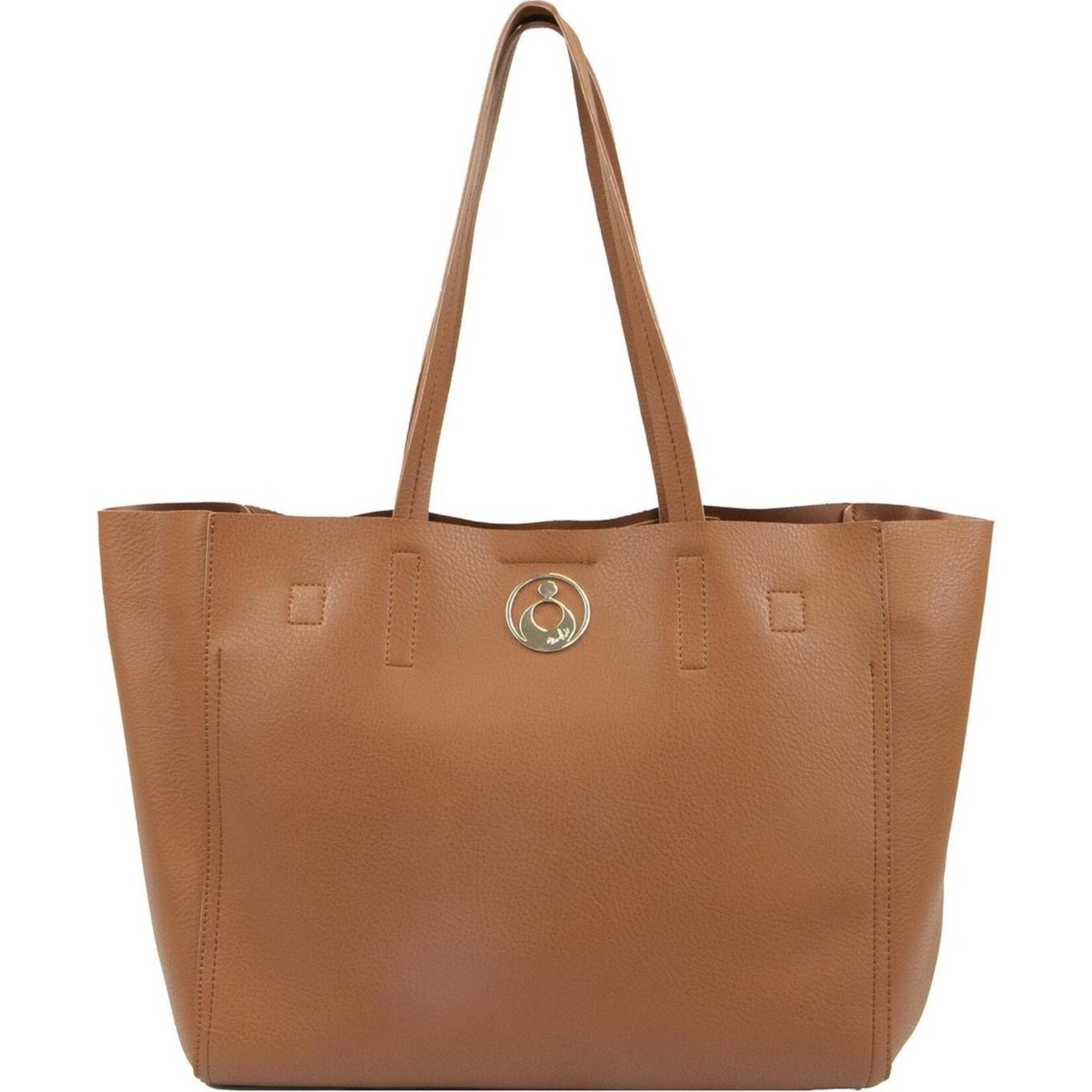 Isoki Grote Bruine Luiertas Schoudertas Avoca Tote Tan Cognac - Uitneembare Binnentassen - Lederlook