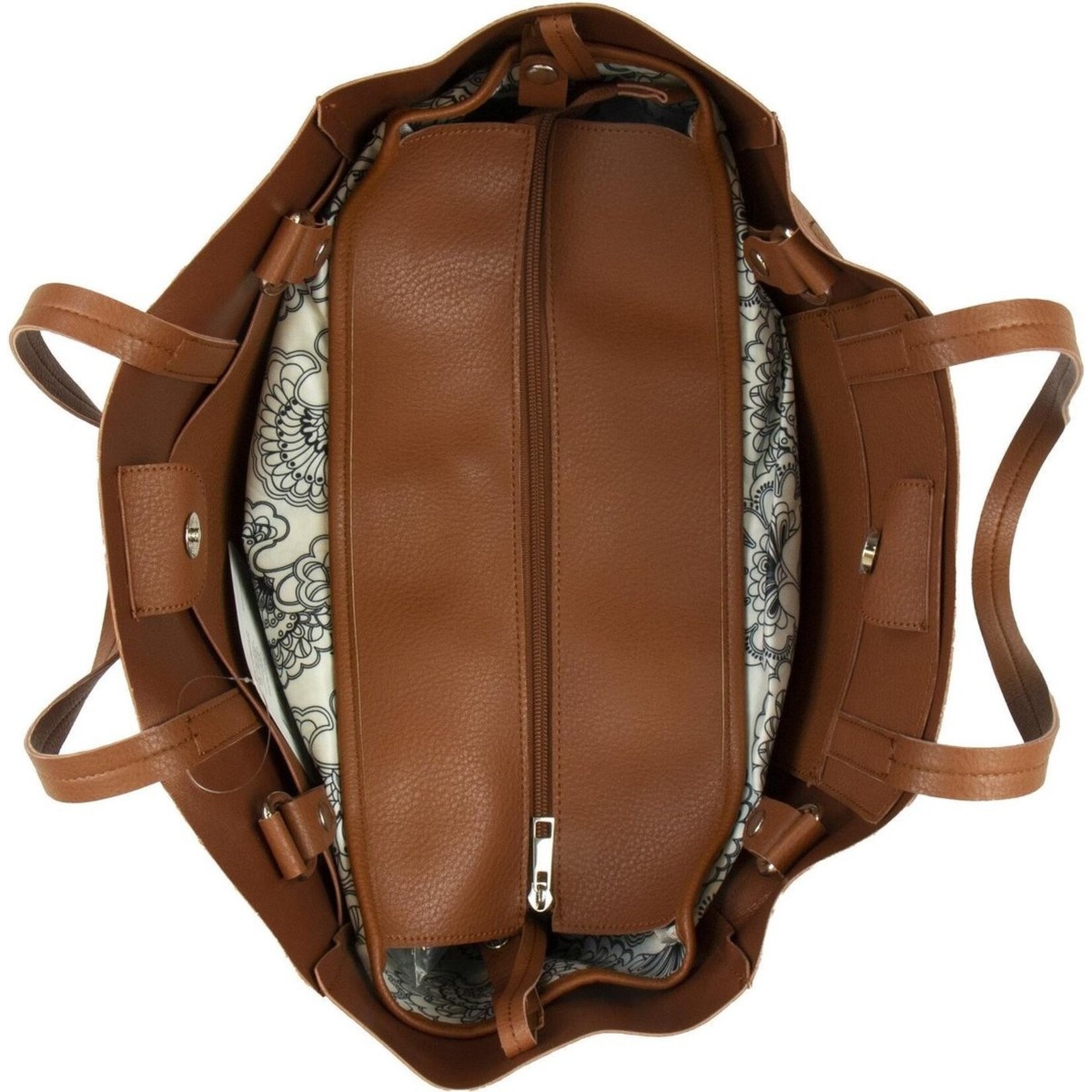 Isoki Grote Bruine Luiertas Schoudertas Avoca Tote Tan Cognac - Uitneembare Binnentassen - Lederlook