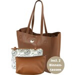 Isoki Grote Bruine Luiertas Schoudertas Avoca Tote Tan Cognac - Uitneembare Binnentassen - Lederlook