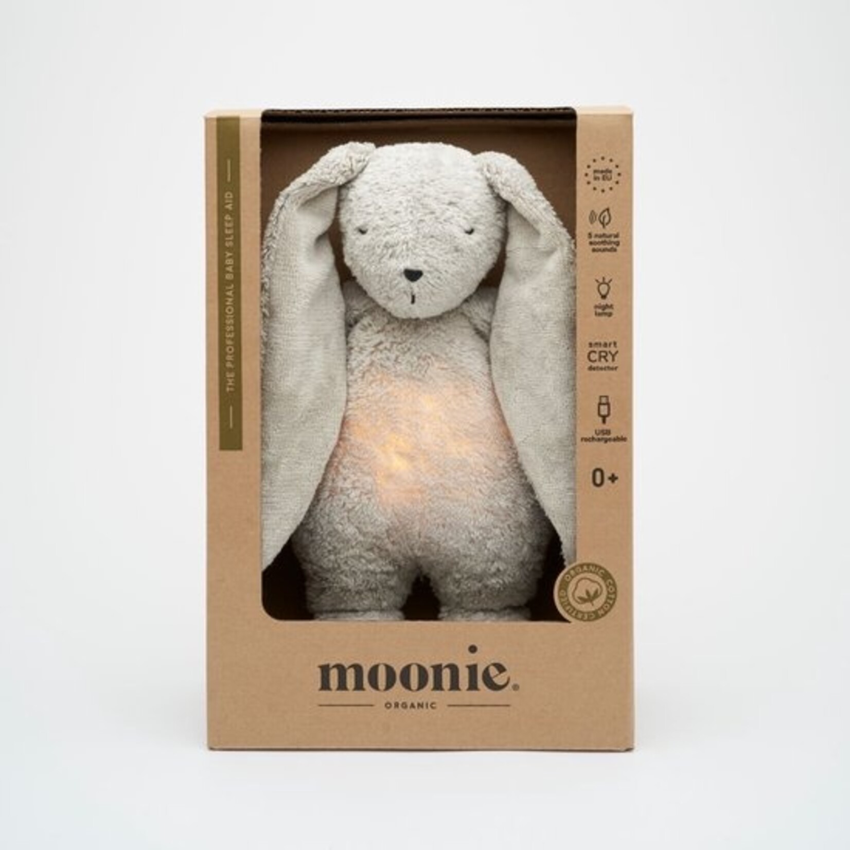 Moonie Moonie Slaapknuffel Humming Bunny Grijs Natur