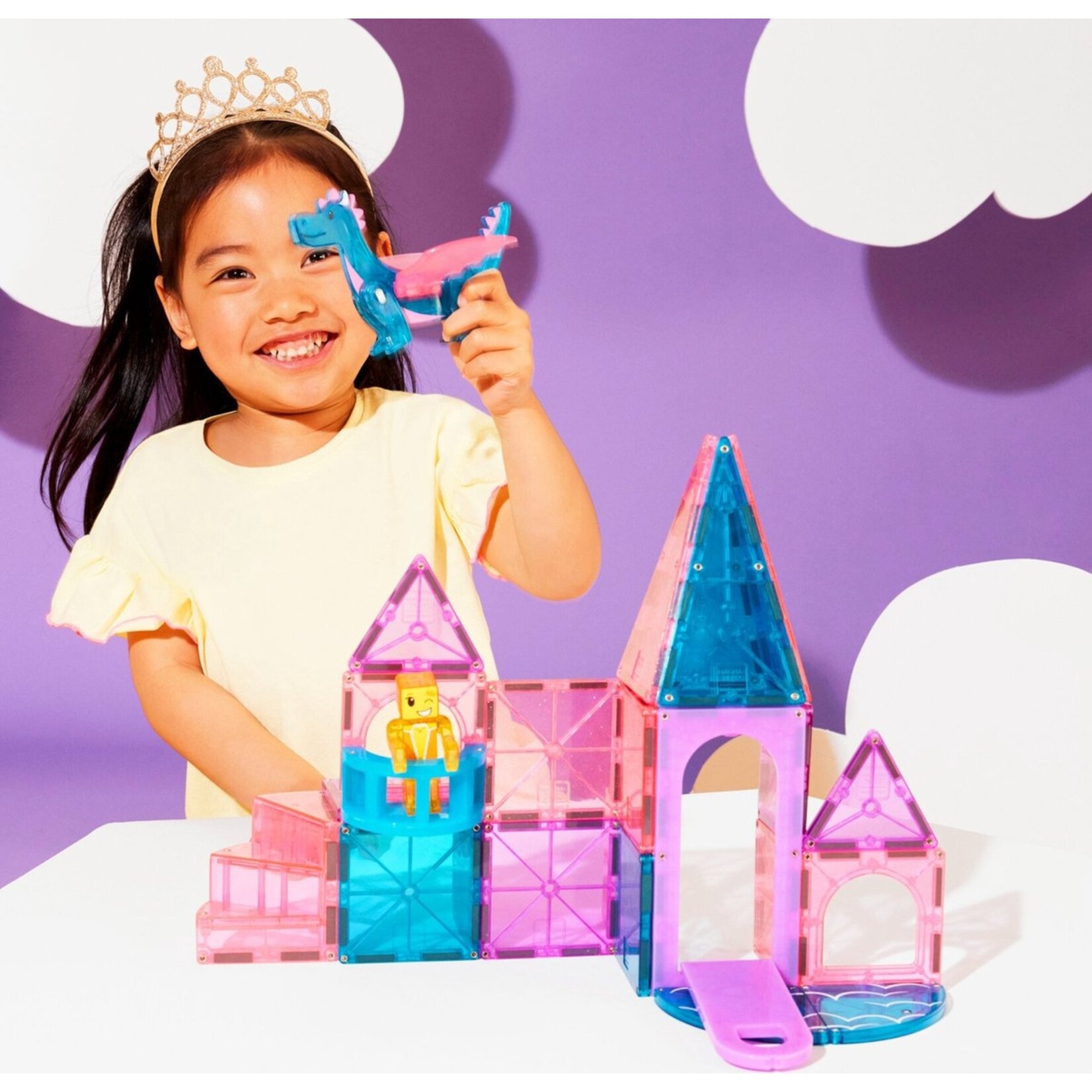 Magna-Tiles Kasteel roze met draak 25 stuks - Geschikt vanaf 3 jaar - Multi