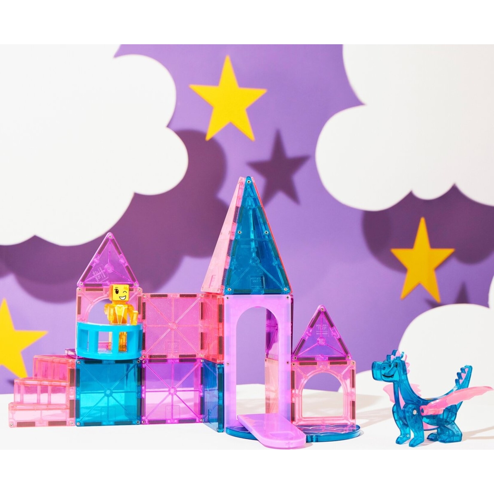 Magna-Tiles Kasteel roze met draak 25 stuks - Geschikt vanaf 3 jaar - Multi