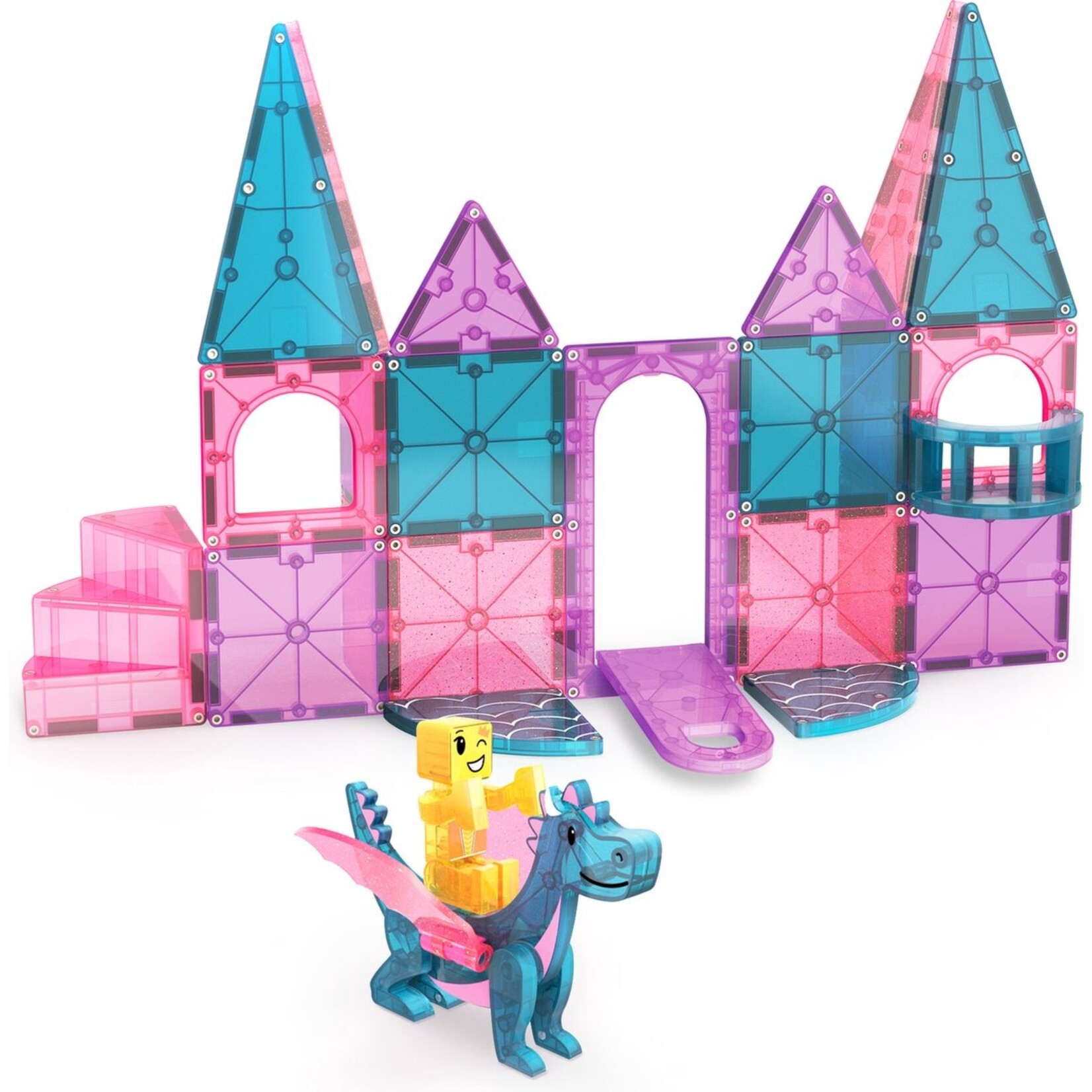 Magna-Tiles Kasteel roze met draak 25 stuks - Geschikt vanaf 3 jaar - Multi