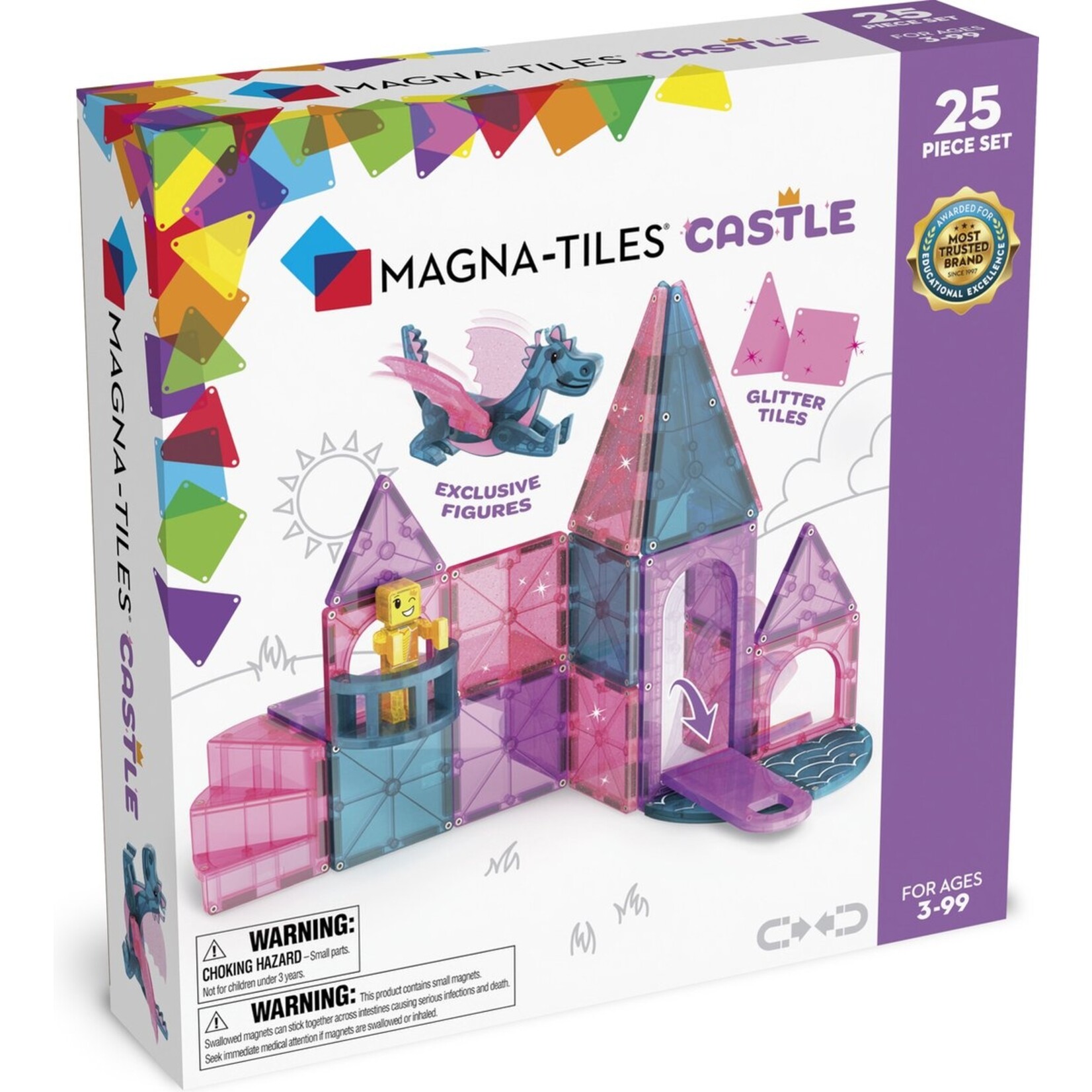 Magna-Tiles Kasteel roze met draak 25 stuks - Geschikt vanaf 3 jaar - Multi