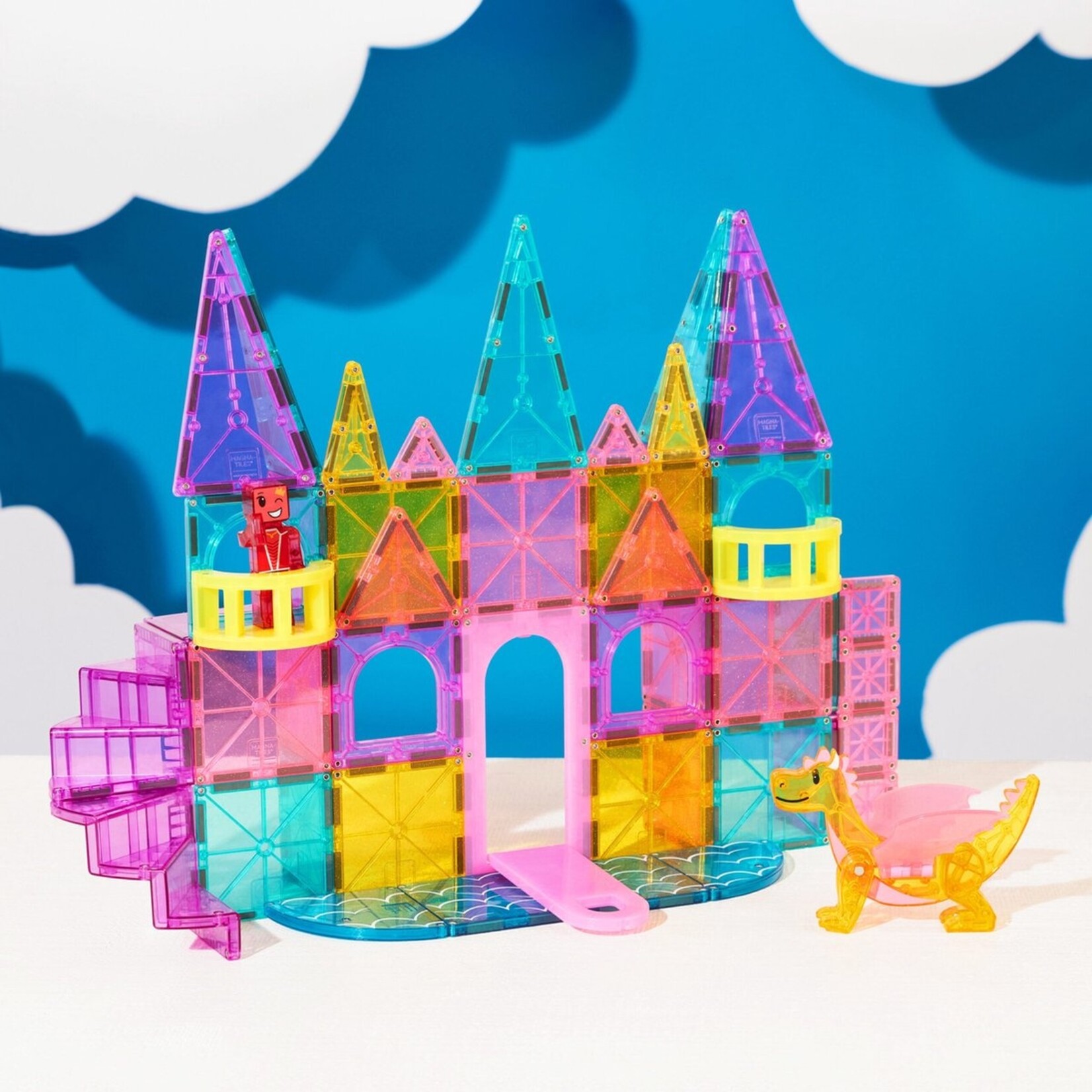 Magna-Tiles Kasteel XL roze met draak 48 stuks - Geschikt vanaf 3 jaar - Multi