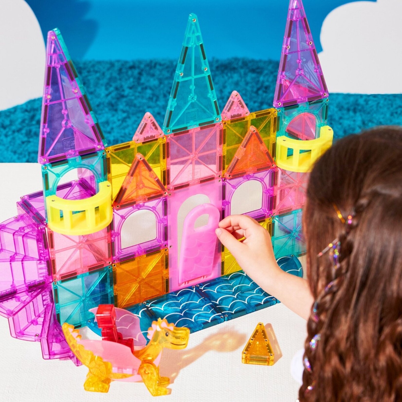 Magna-Tiles Kasteel XL roze met draak 48 stuks - Geschikt vanaf 3 jaar - Multi