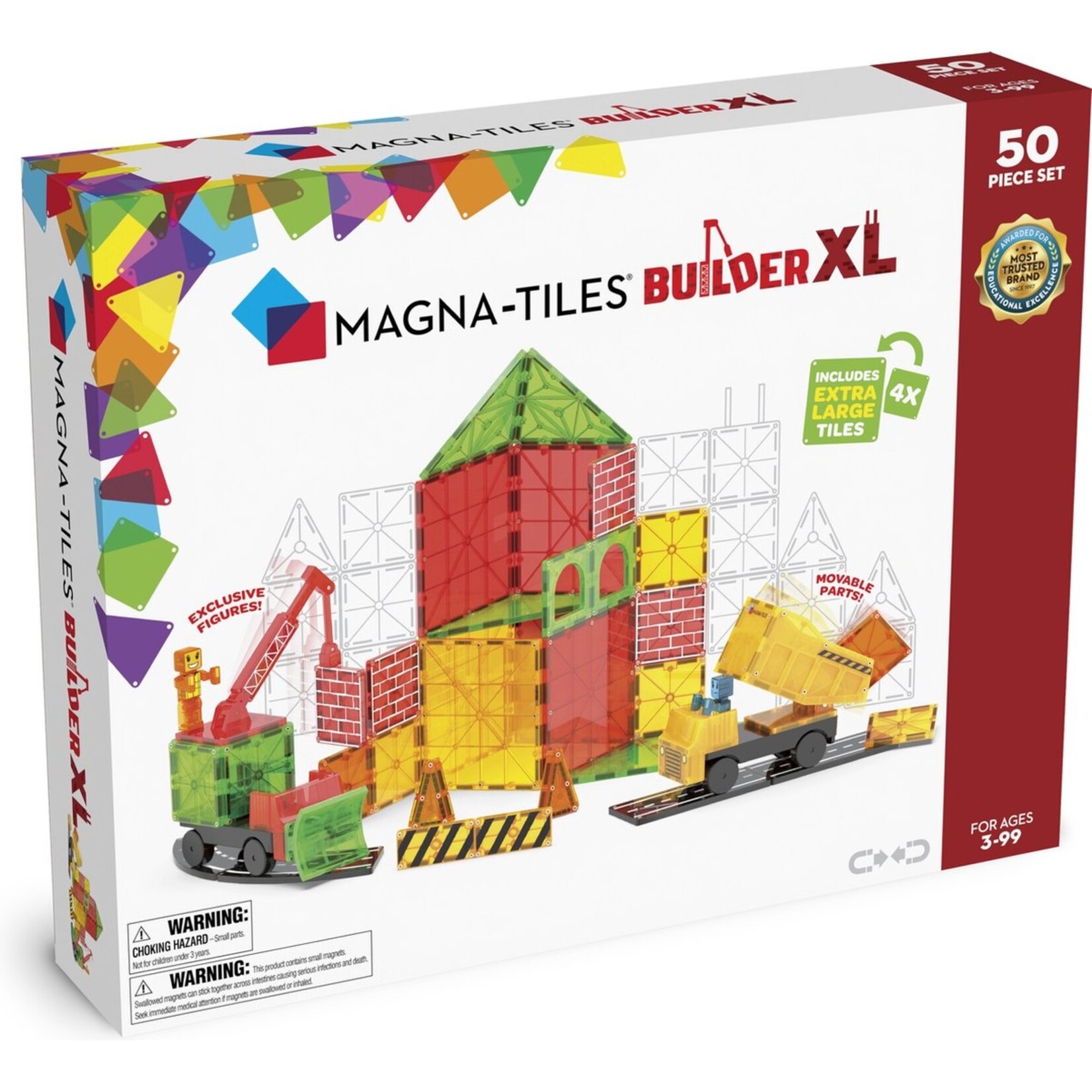 Magna-Tiles Builder XL 50 stuks - Geschikt vanaf 3 jaar - Multi