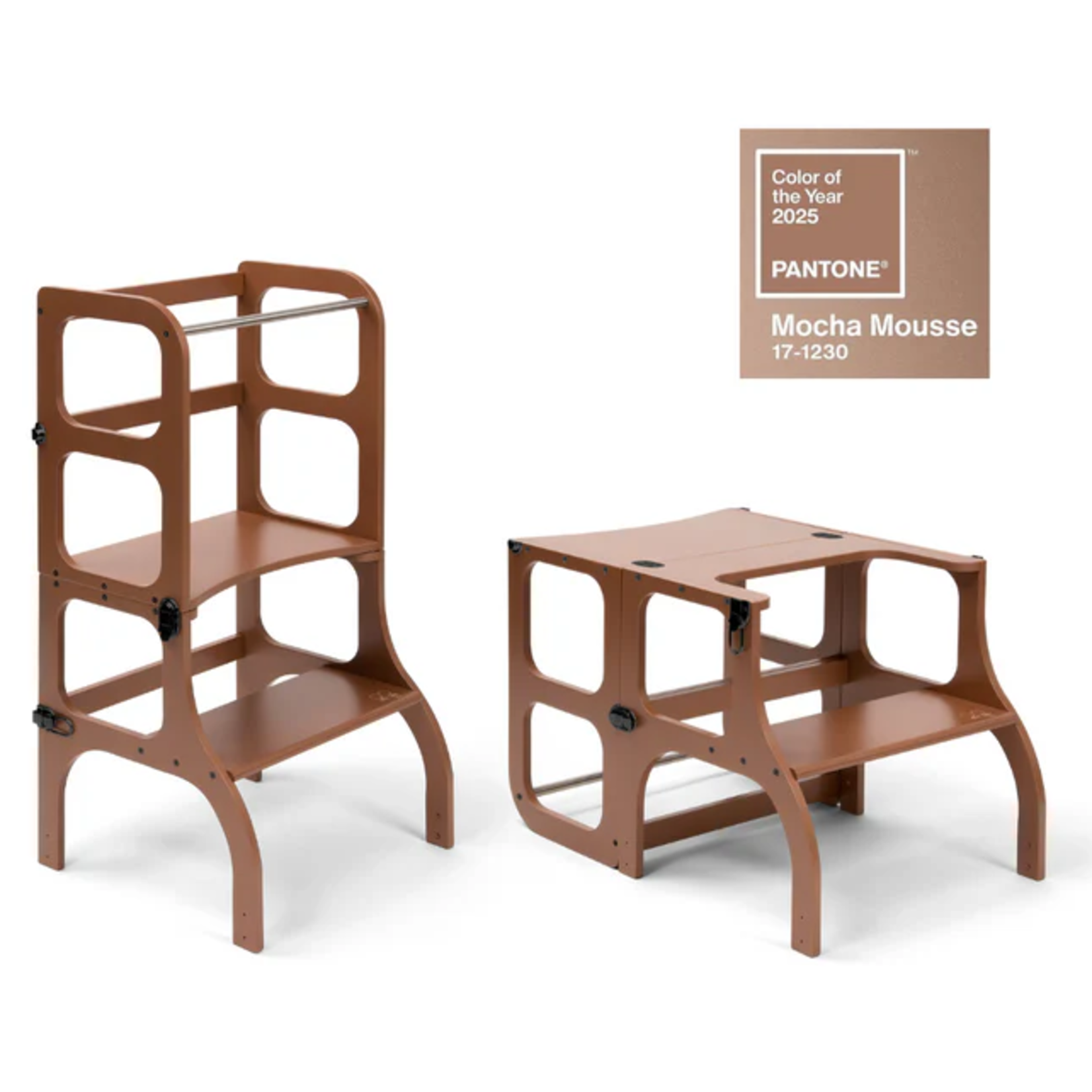 Ette Tete Leertoren Step'n Sit | Inklapbaar tot tafel en stoel | Limited Edition | Mocha Mousse met goud