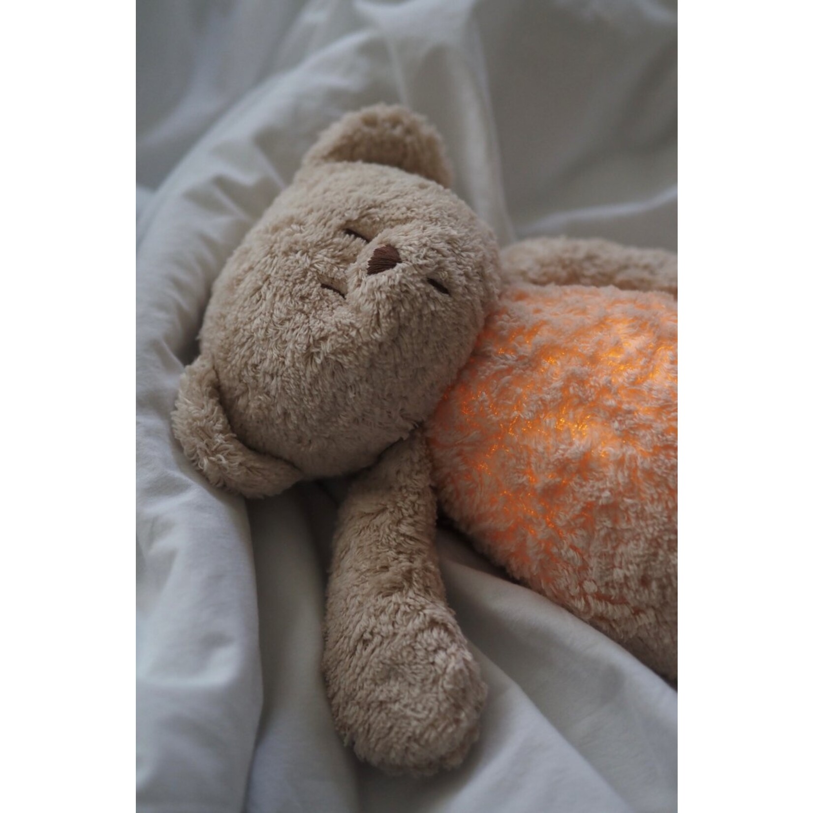 Moonie Moonie The Humming Bear Sand Natur 2.0 - organic - hartslag knuffel - beer