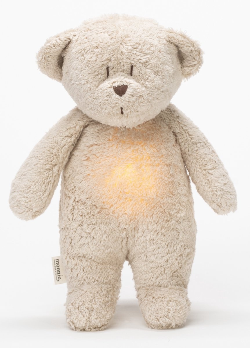 Moonie Moonie The Humming Bear Sand Natur 2.0 - organic - hartslag knuffel - beer afbeelding