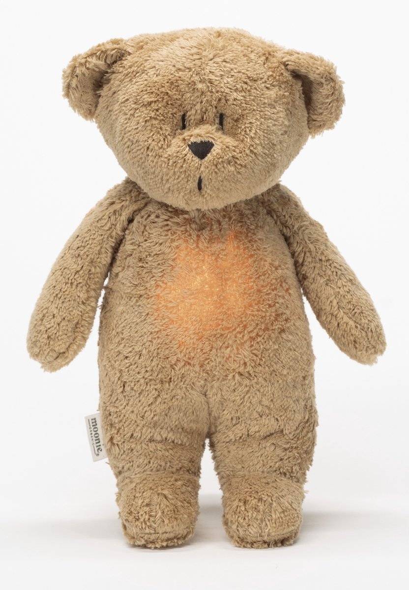 Moonie Moonie The Humming Bear Cappuccino Natur 2.0 - hartslag knuffel - beer afbeelding