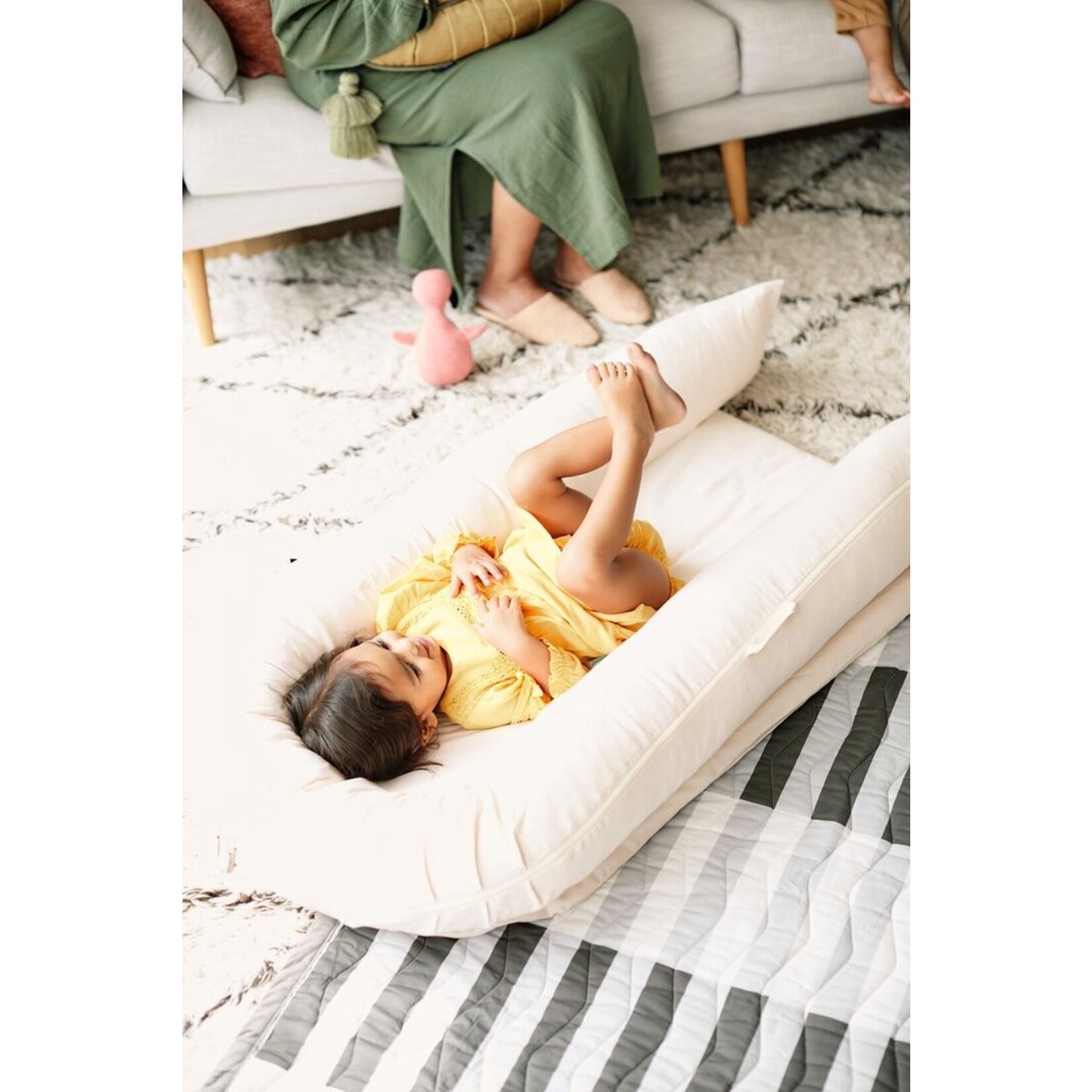 DockAtot DockAtot Sleepyhead GRAND Dock Blossom Chambray - Bednest groot roze - ademend materiaal - 9 tot 36 maanden