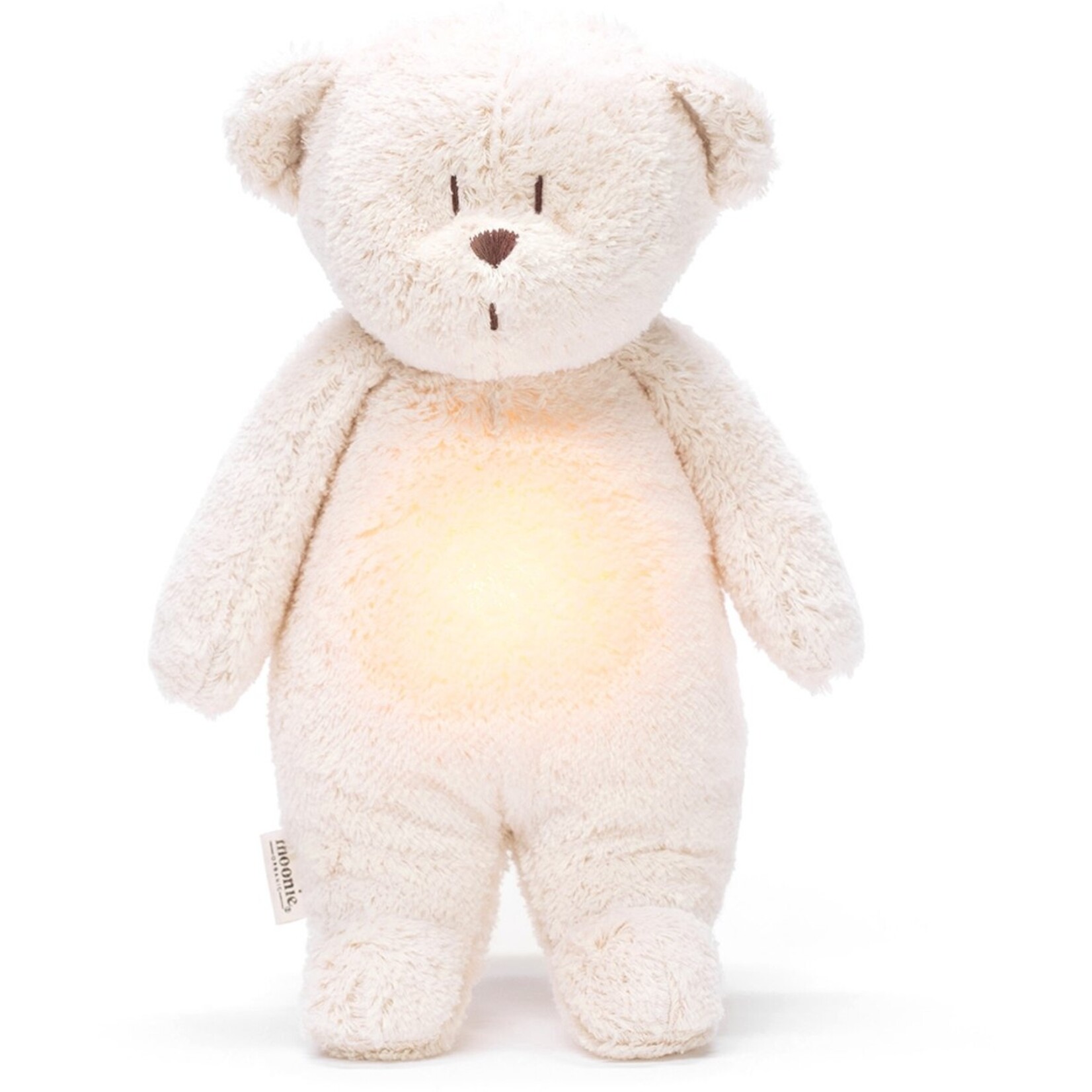 Moonie Moonie The Humming Bear Polar wit Natur 2.0 - organic - hartslag knuffel - beer