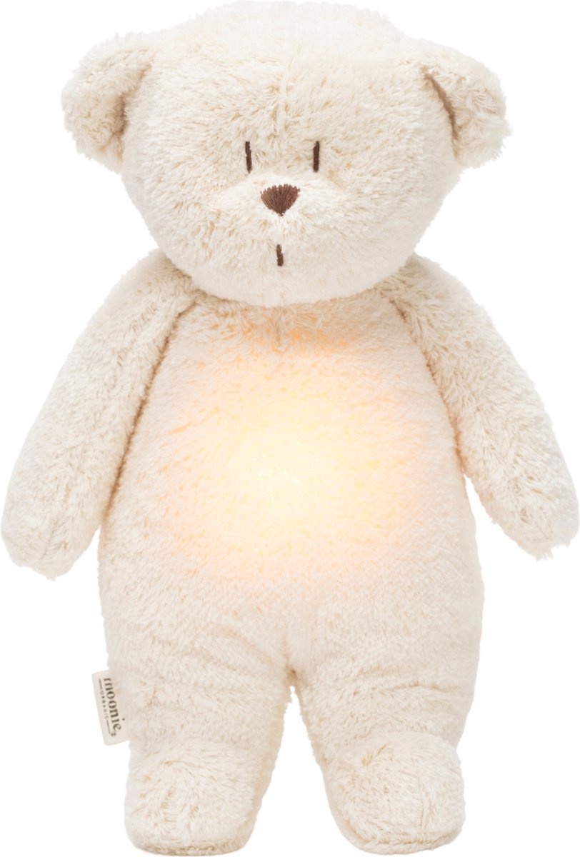 Moonie Moonie The Humming Bear Polar wit Natur 2.0 - organic - hartslag knuffel - beer afbeelding