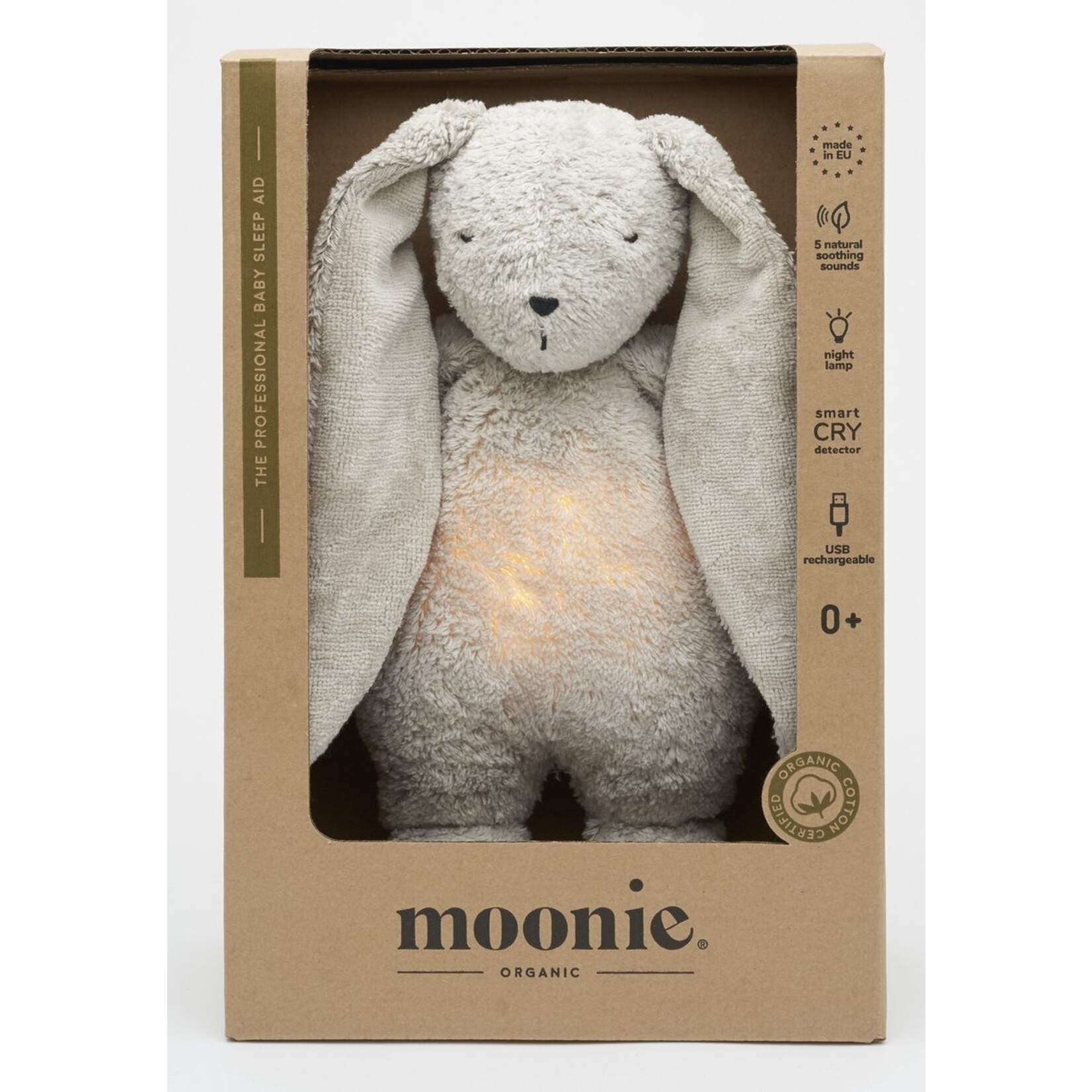 Moonie Moonie knuffel 2.0 - The Humming Bunny Grijs Natur