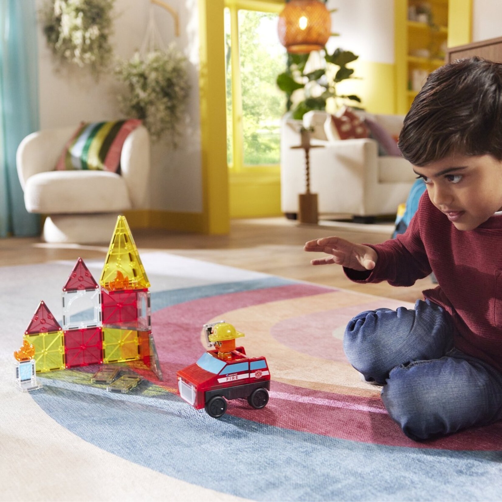 Magna-Tiles Fire rescue 27-delige set - magnetisch bouw speelgoed - magnetische tegels - open einde speelgoed