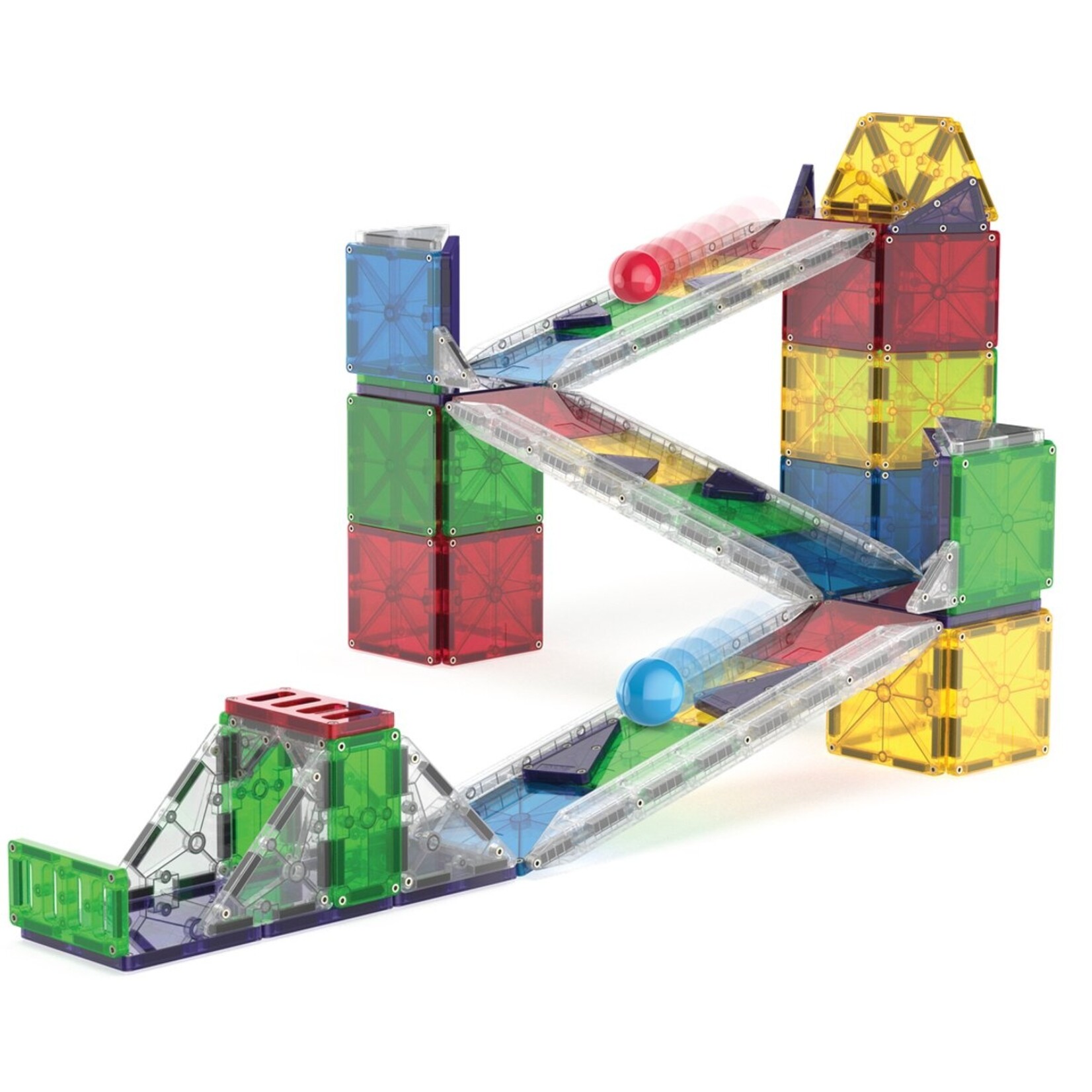 Magna-Tiles Knikkerbaan Deluxe 90-delige set - Rail Racer - magnetisch bouw speelgoed - magnetische tegels - open einde speelgoed - educatief constructie