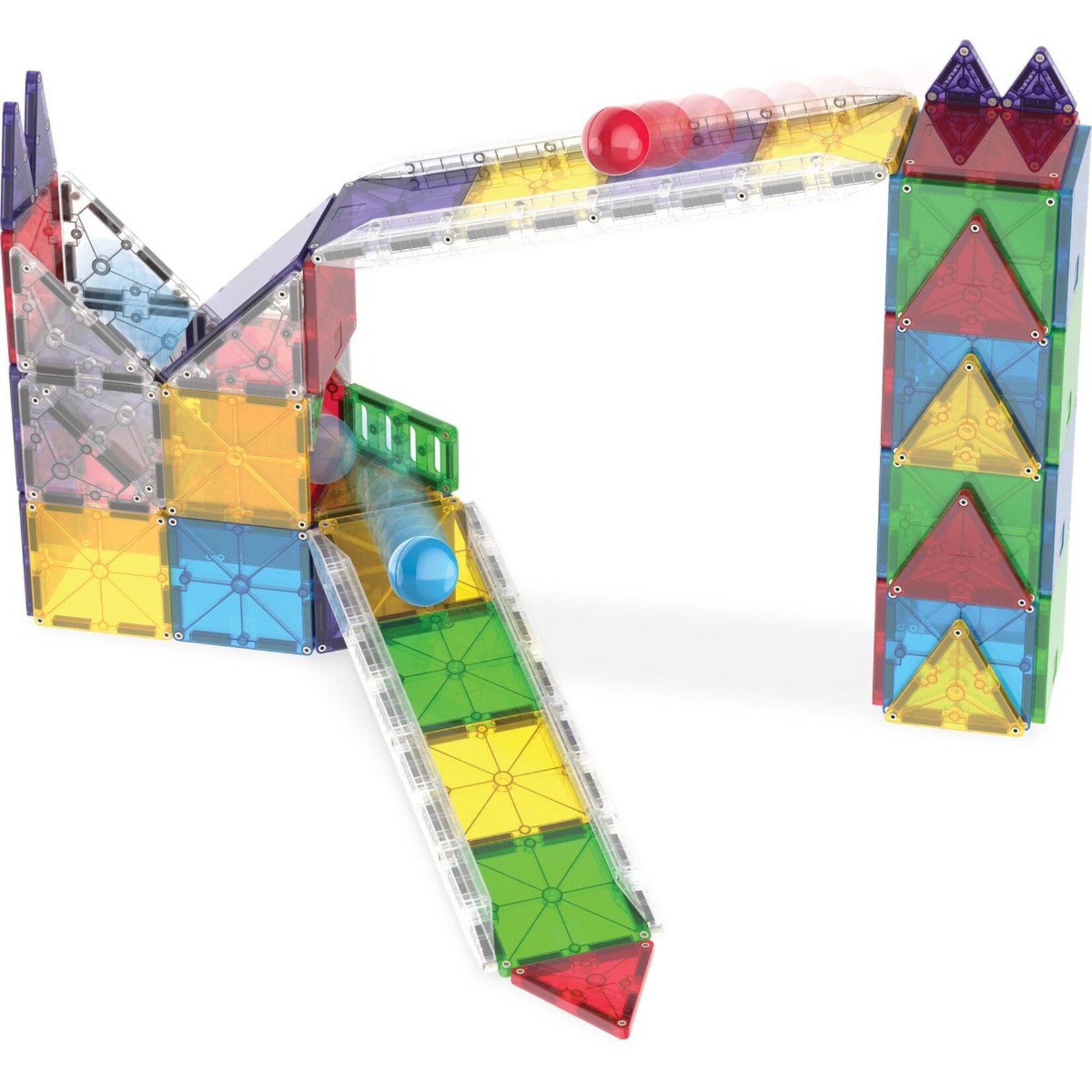 Magna-Tiles Knikkerbaan Deluxe 90-delige set - Rail Racer - magnetisch bouw speelgoed - magnetische tegels - open einde speelgoed - educatief constructie