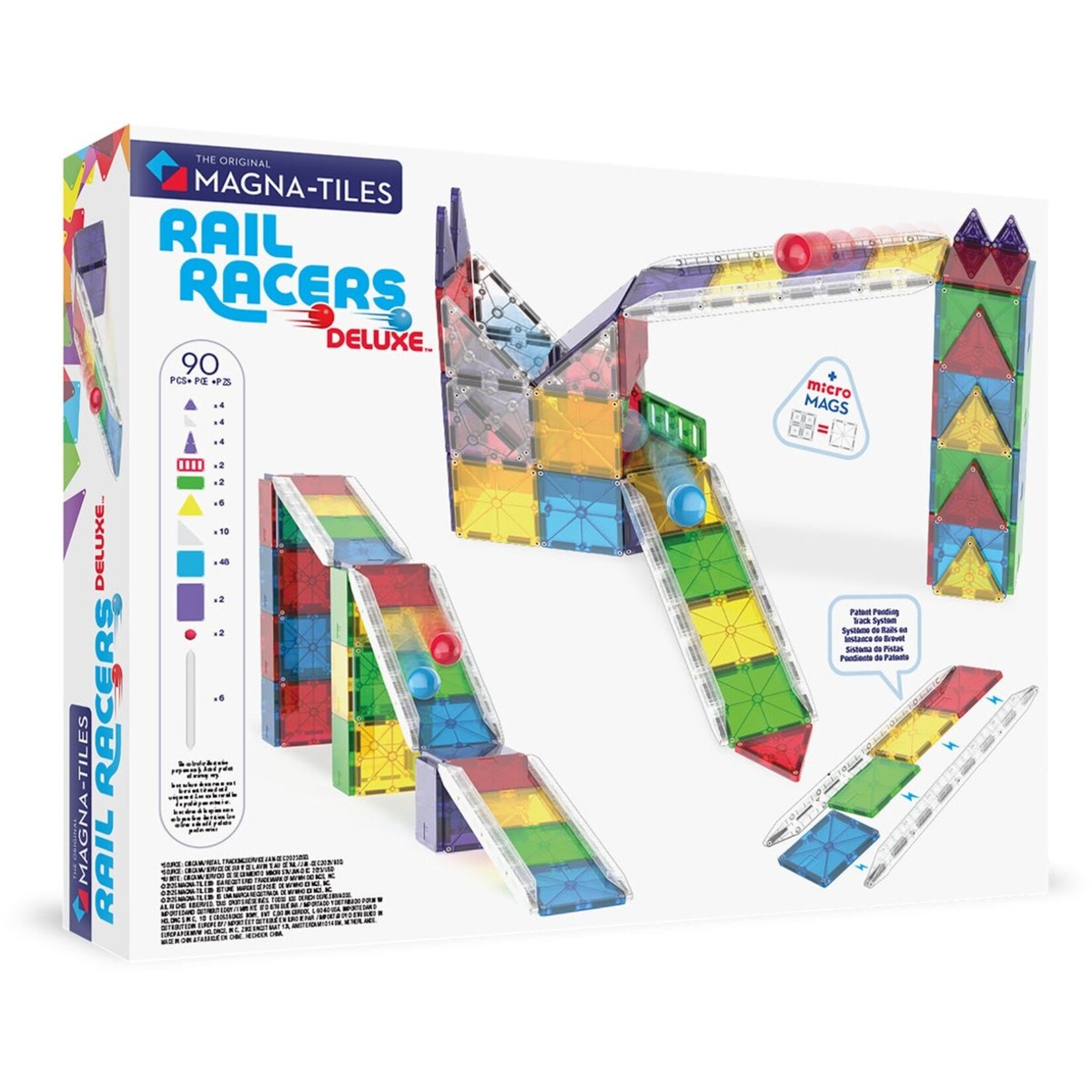 Magna-Tiles Knikkerbaan Deluxe 90-delige set - Rail Racer - magnetisch bouw speelgoed - magnetische tegels - open einde speelgoed - educatief constructie