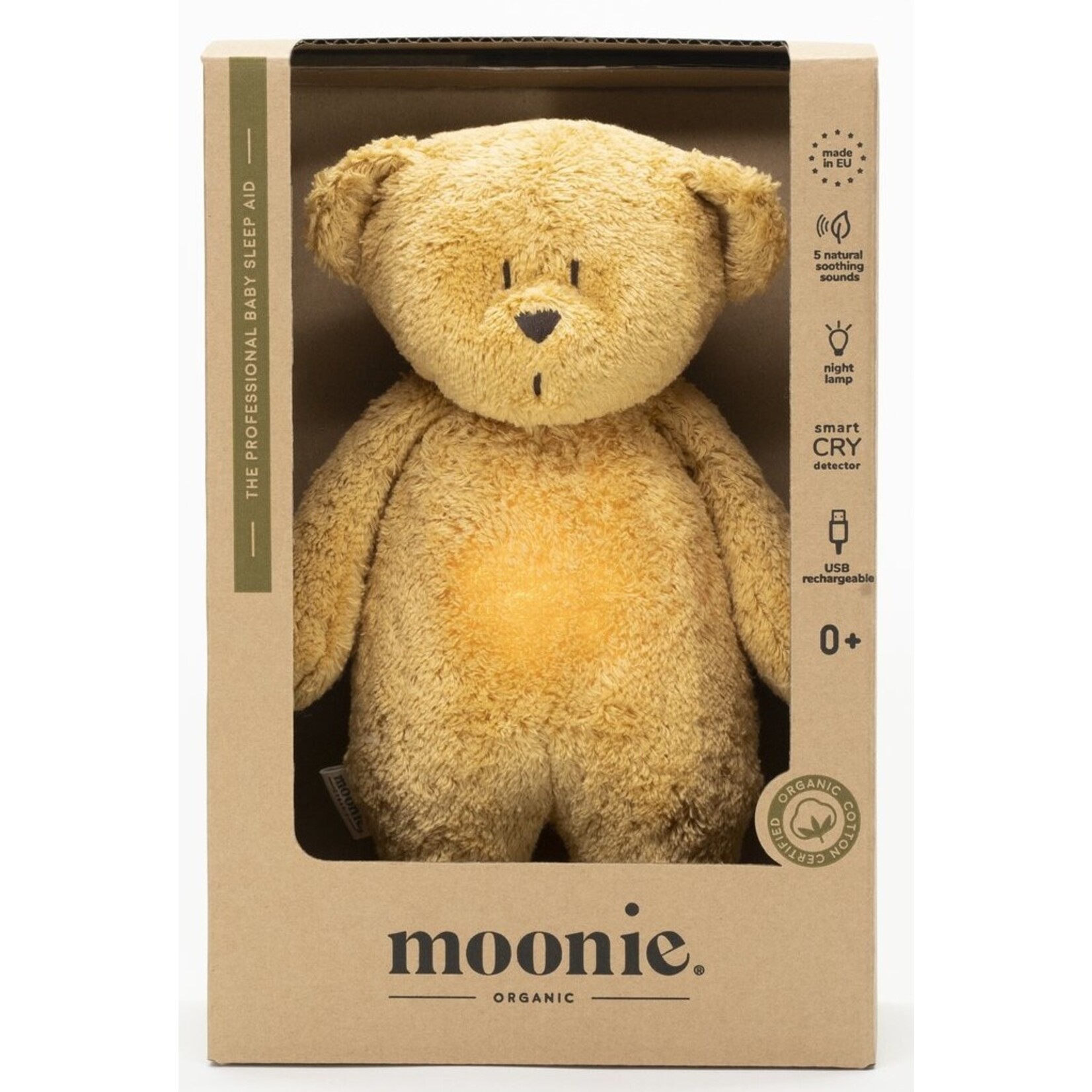 Moonie Moonie The Humming Bear Honey Natur 2.0 - hartslag knuffel - beer