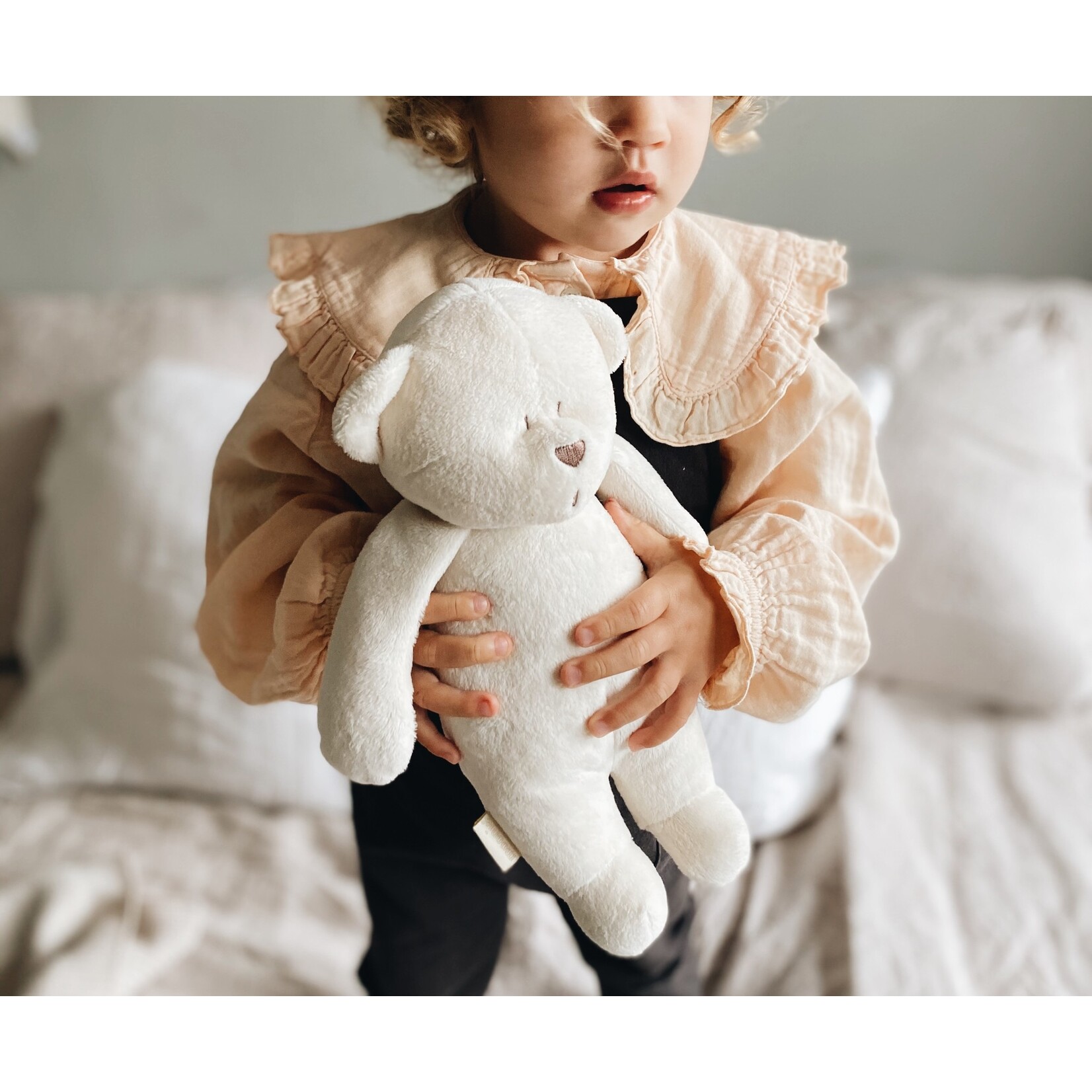 Moonie The Humming Bear Cream 2.0 - organic - hartslag knuffel - beer