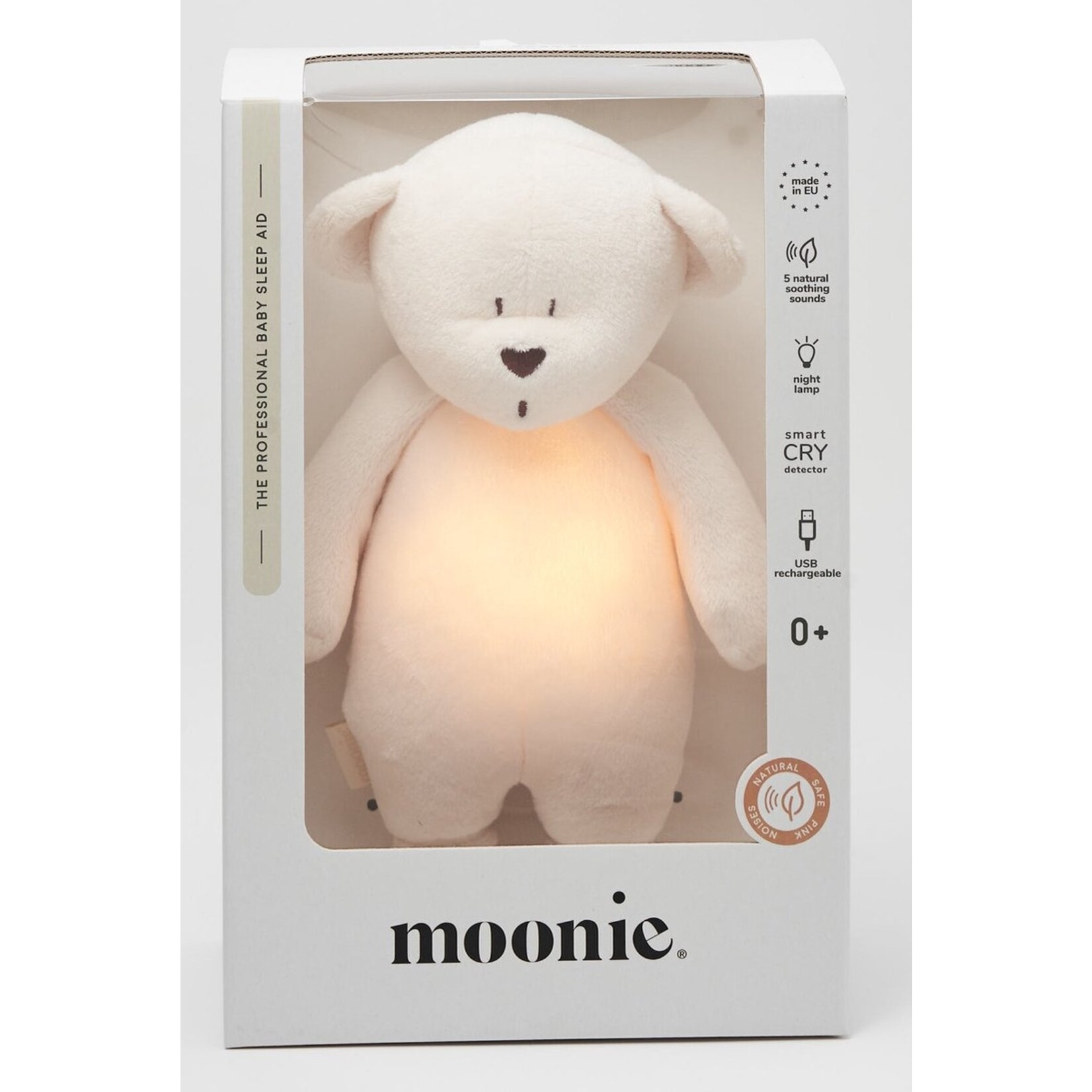 Moonie The Humming Bear Cream 2.0 - organic - hartslag knuffel - beer