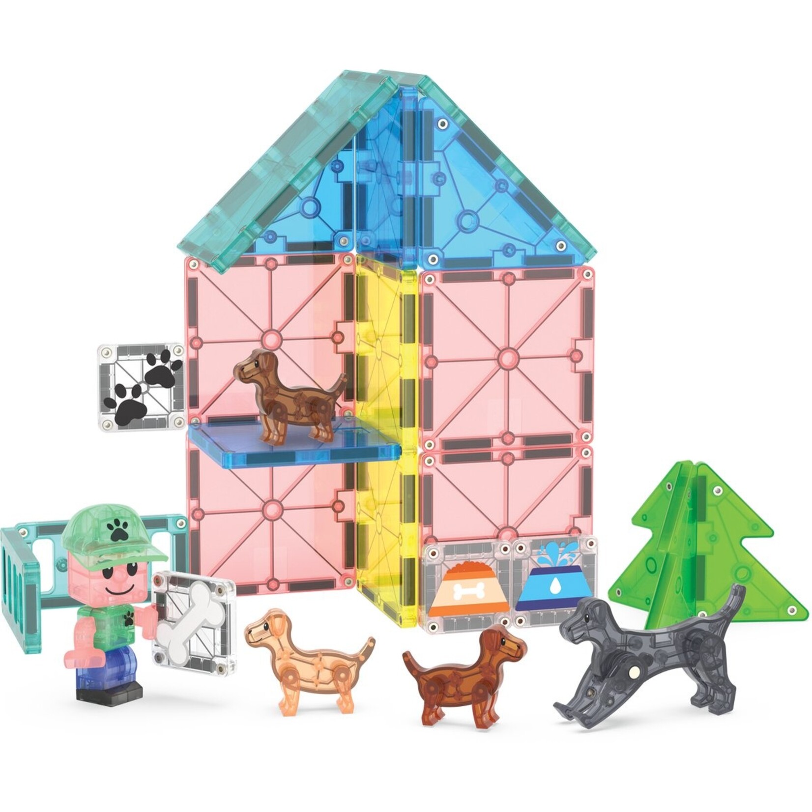Magna-Tiles puppy park 27-delige dierenset - magnetisch bouw speelgoed - magnetische tegels - open einde speelgoed