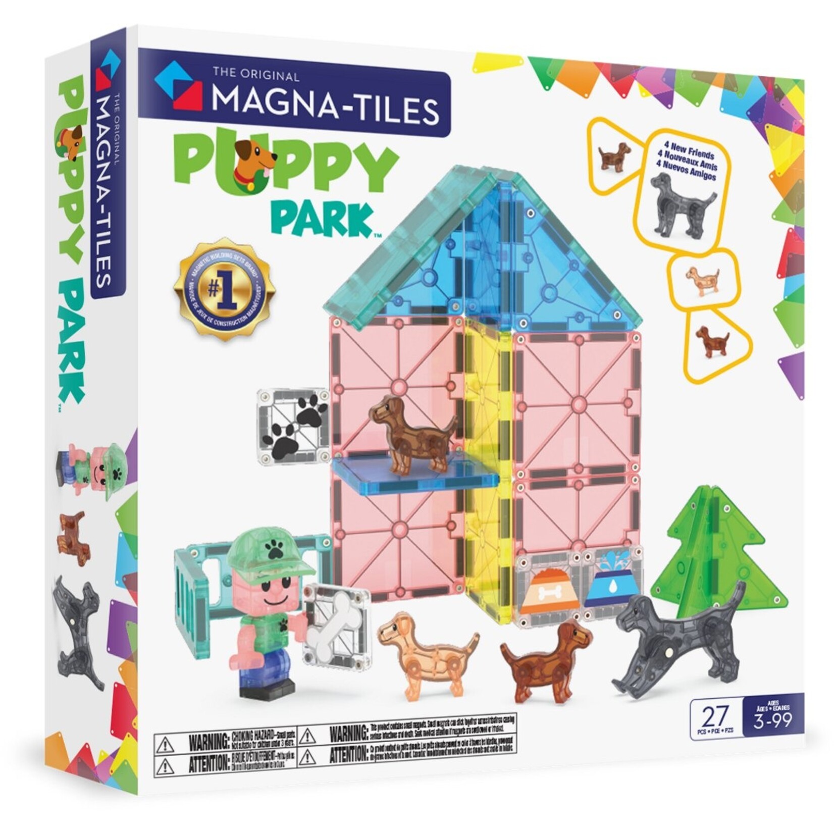 Magna-Tiles puppy park 27-delige dierenset - magnetisch bouw speelgoed - magnetische tegels - open einde speelgoed