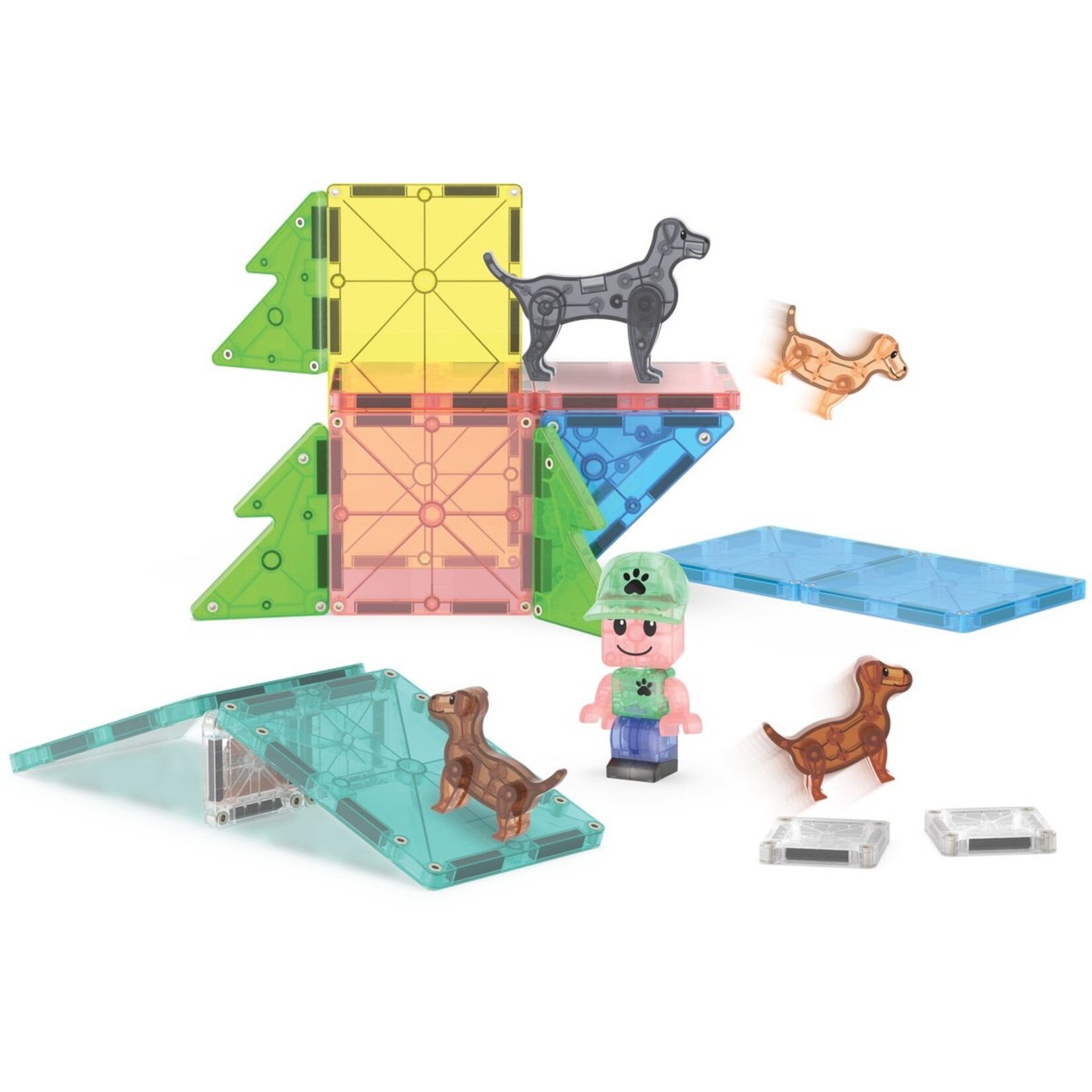 Magna-Tiles puppy park 27-delige dierenset - magnetisch bouw speelgoed - magnetische tegels - open einde speelgoed