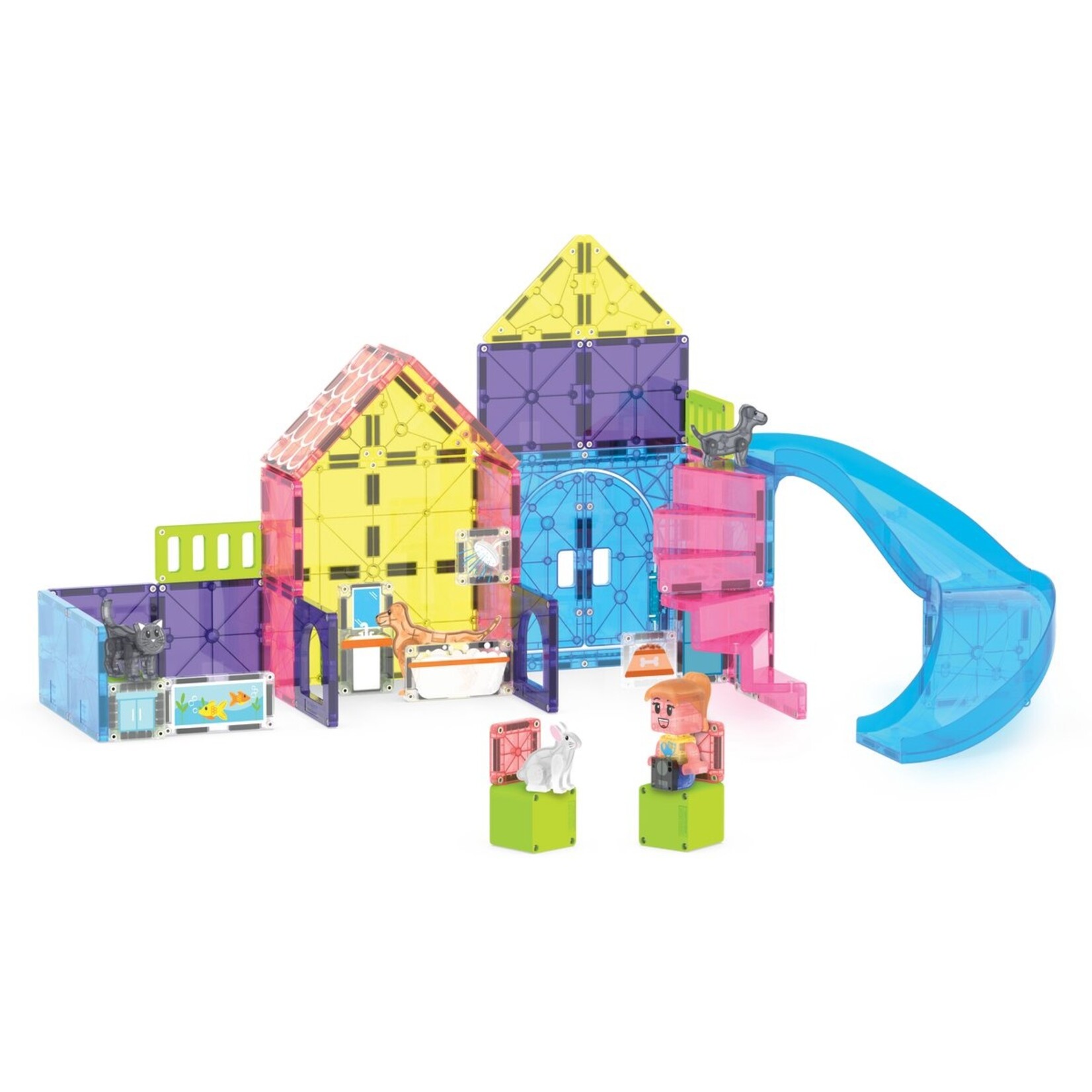 Magna-Tiles Huisdieren speelhuis 50-delig – Magnetische Bouwset met Huisdieren – Magnetische tegels - Open einde speelgoed