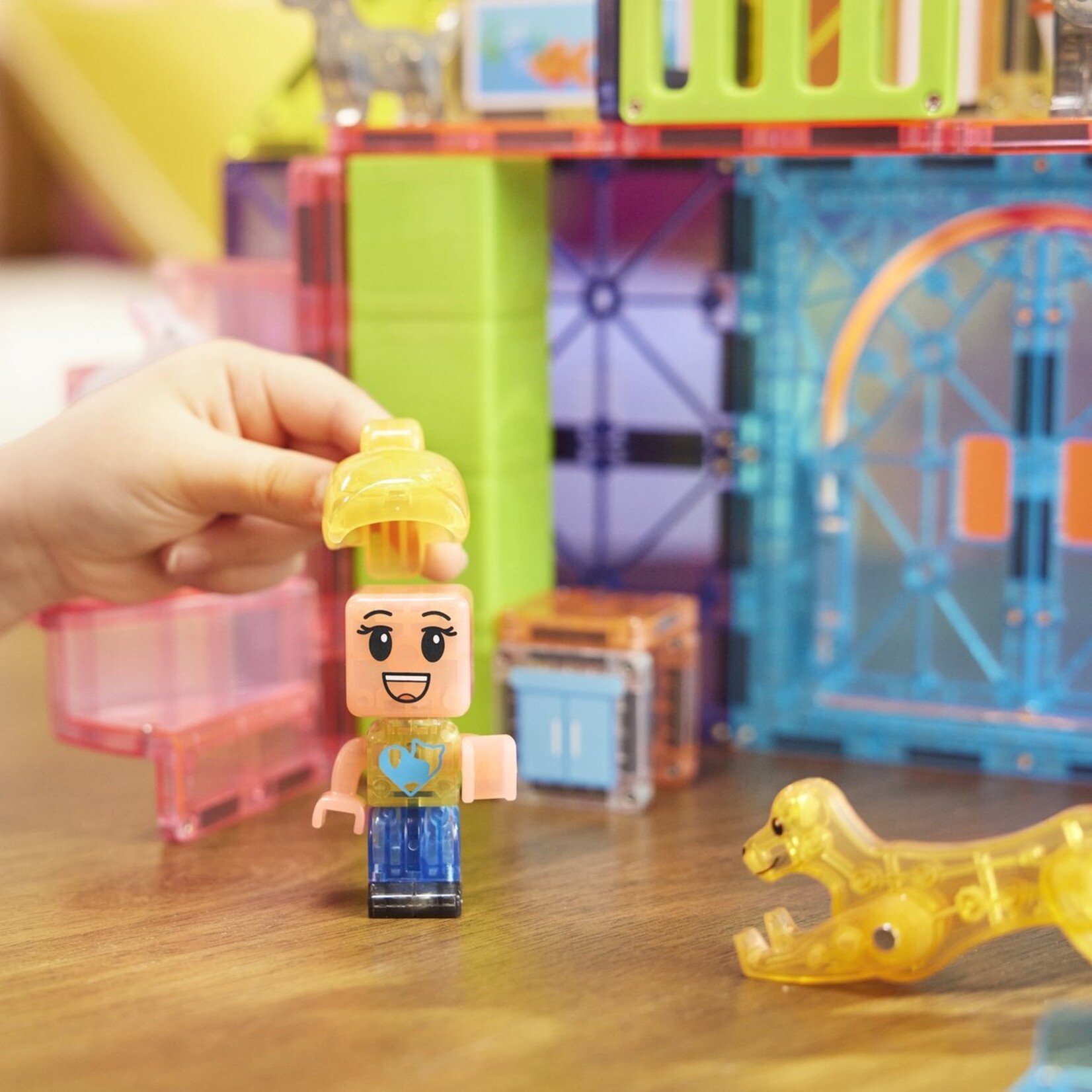 Magna-Tiles Huisdieren speelhuis 50-delig – Magnetische Bouwset met Huisdieren – Magnetische tegels - Open einde speelgoed