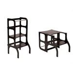 Ette Tete Leertoren Step'n Sit | Inklapbaar tot tafel en stoel | Zwart met zwarte clips en schroeven