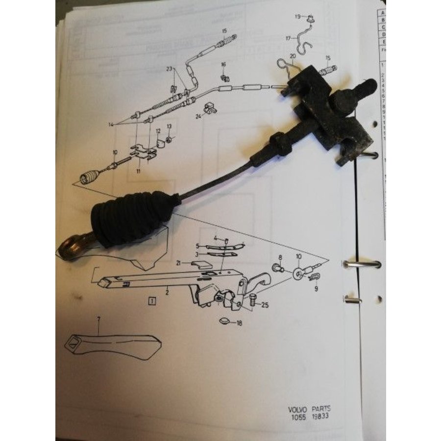 Handremkabel voorste deel 3343698-1 gebruikt Volvo 440, 460