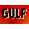 Non-original Metalen logo gevelbord Gulf Dealer