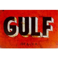 Metalen logo gevelbord Gulf Dealer