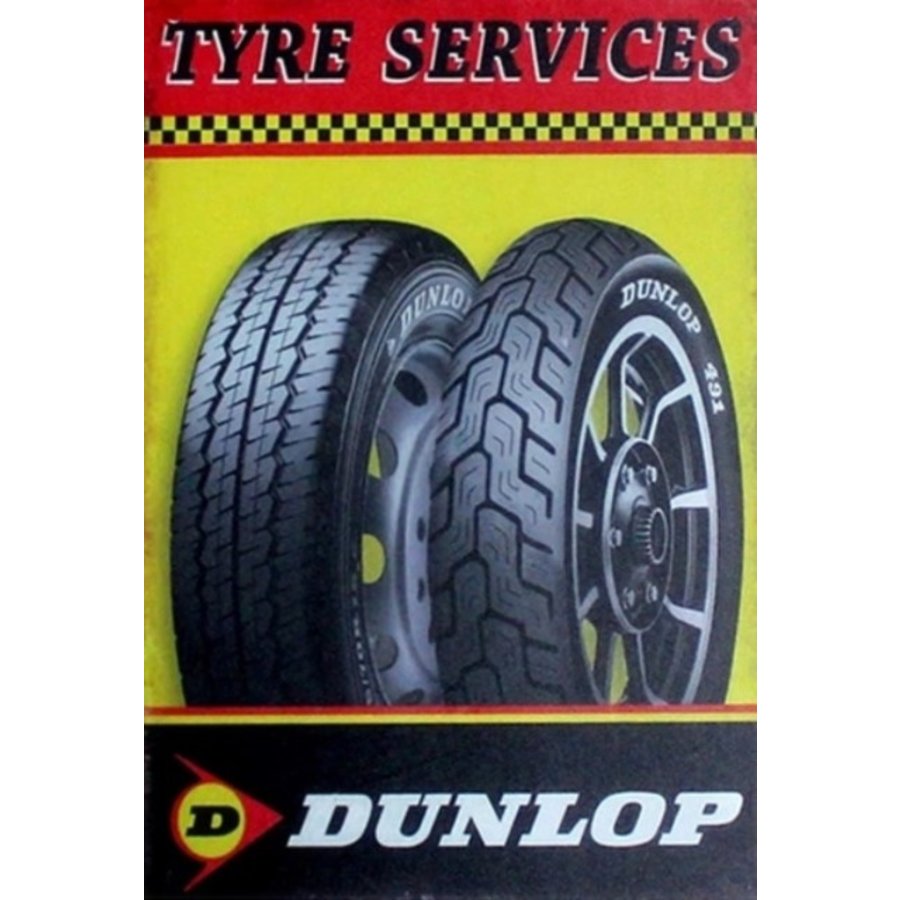 Metal logo facade board Dunlop Tire Services