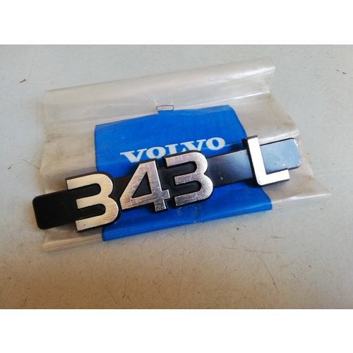 Lettering emblem on the rear of the trunk 3282077-1 NOS Volvo 343 