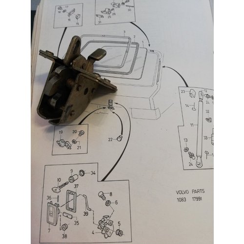 Lock catch trunk hatchback versions 3296847-1 Volvo 340, 360 