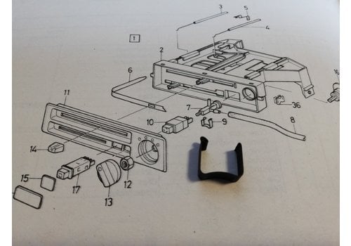 Montageklem schakelaar vacuumbediening verwarming 3210224-6 NOS Volvo 340, 360 