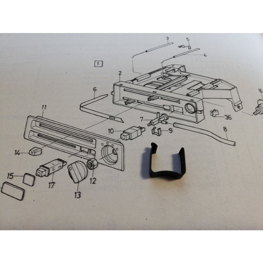 Montageklem schakelaar vacuumbediening verwarming 3210224-6 NOS Volvo 340, 360